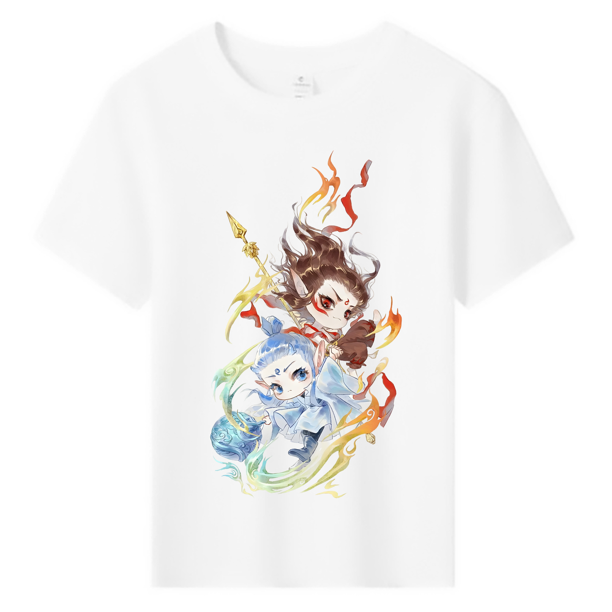 （画像用） Ne Zha 2 ナタ 魔童の大暴れ 綿100％キッズTシャツ（フロントプリント）