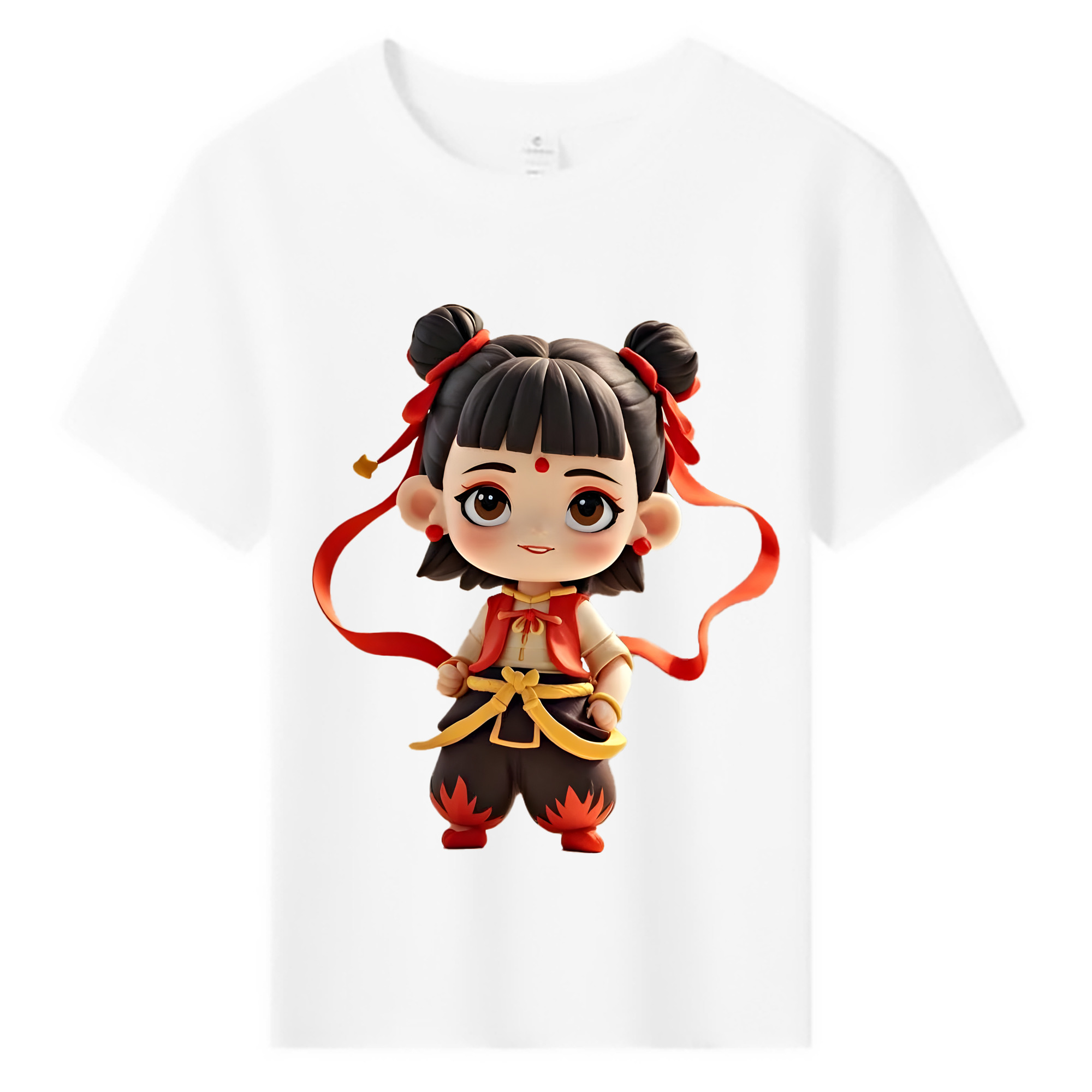 （画像用） Ne Zha 2 ナタ 魔童の大暴れ 綿100％キッズTシャツ（フロントプリント）