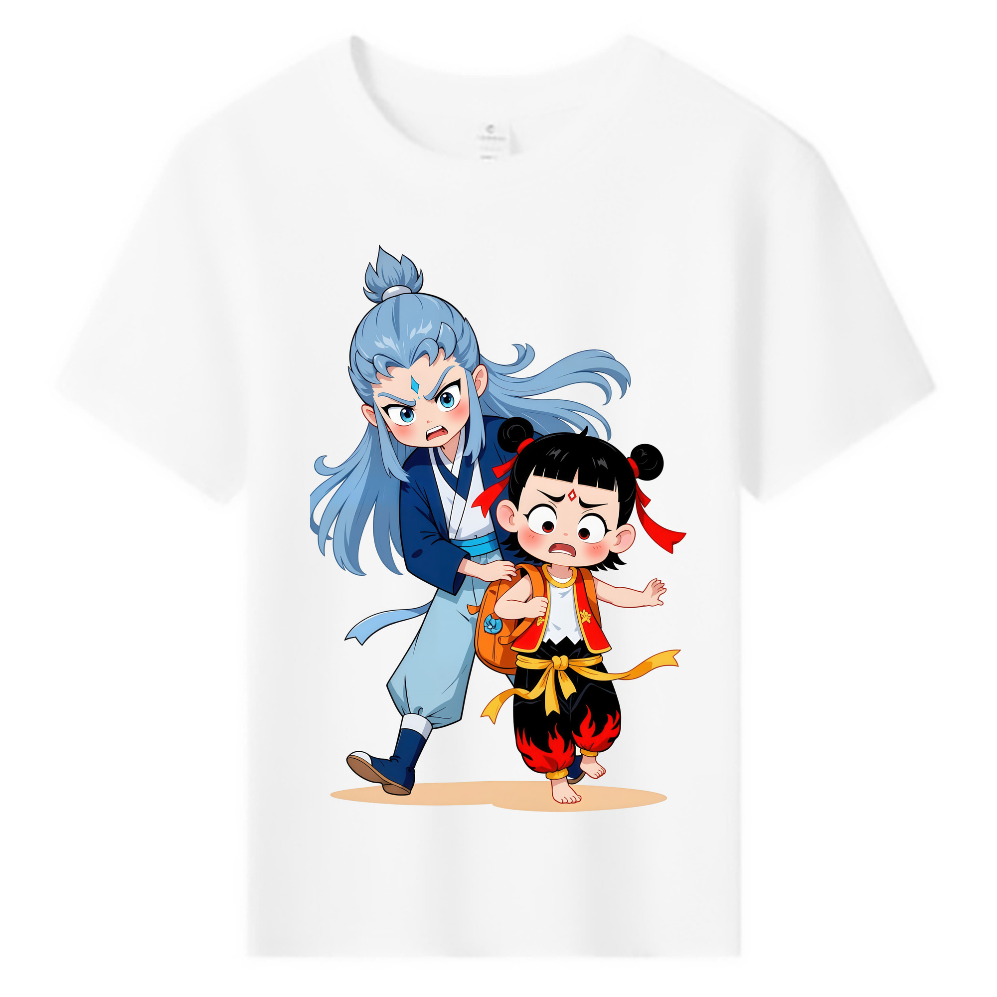 （画像用） Ne Zha 2 ナタ 魔童の大暴れ 綿100％キッズTシャツ（フロントプリント）