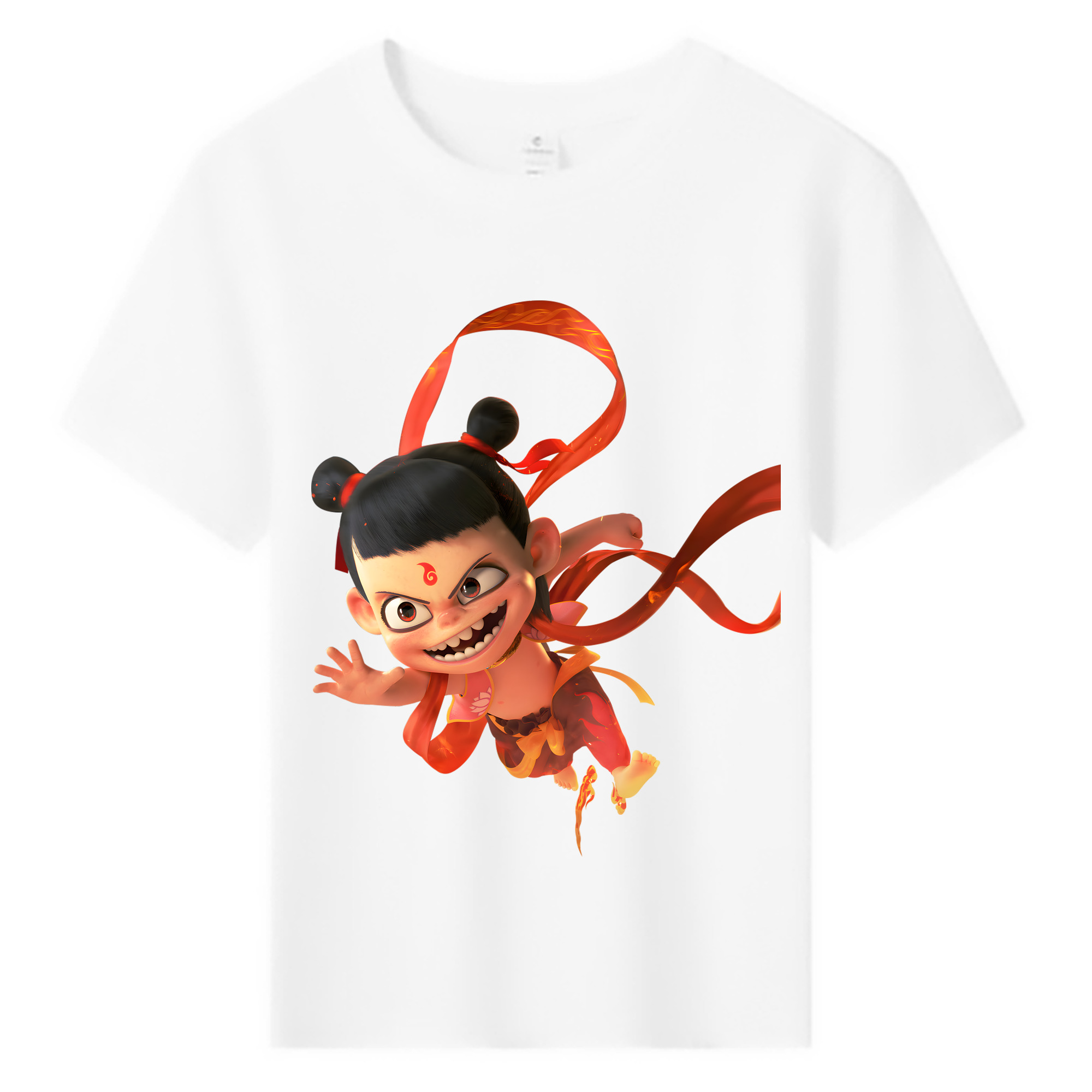 （画像用） Ne Zha 2 ナタ 魔童の大暴れ 綿100％キッズTシャツ（フロントプリント）