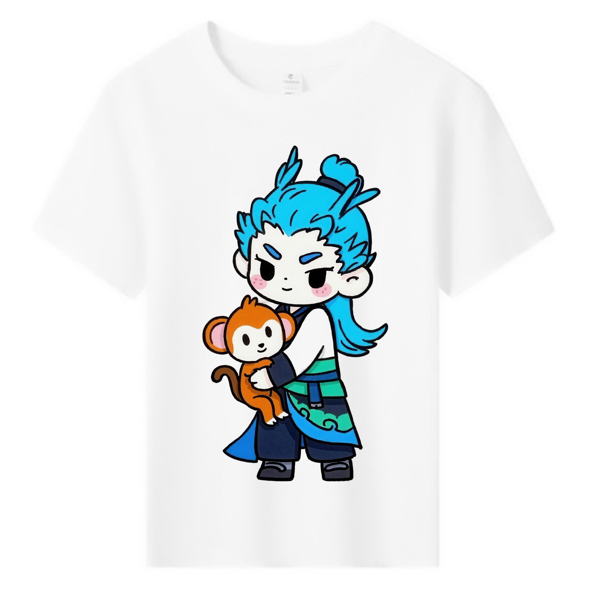 （画像用） Ne Zha 2 ナタ 魔童の大暴れ 綿100％キッズTシャツ（フロントプリント）