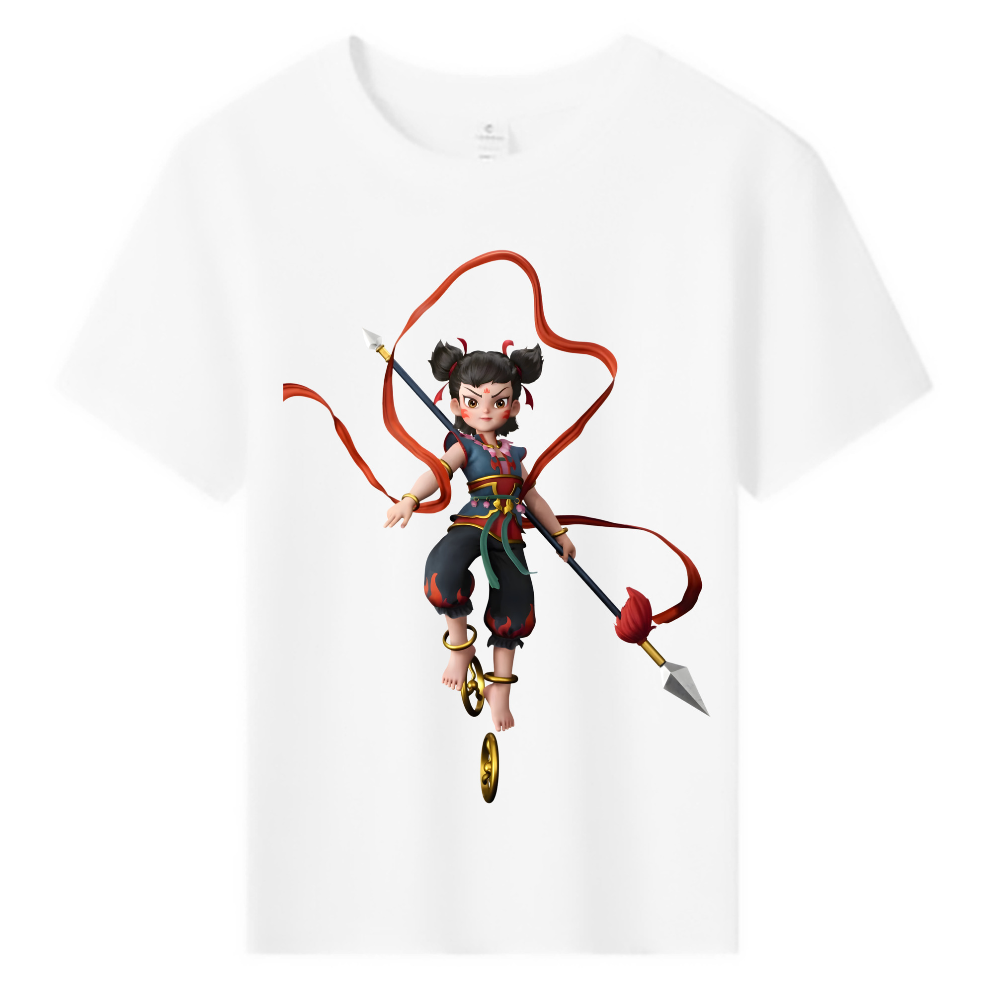 （画像用） Ne Zha 2 ナタ 魔童の大暴れ 綿100％キッズTシャツ（フロントプリント）