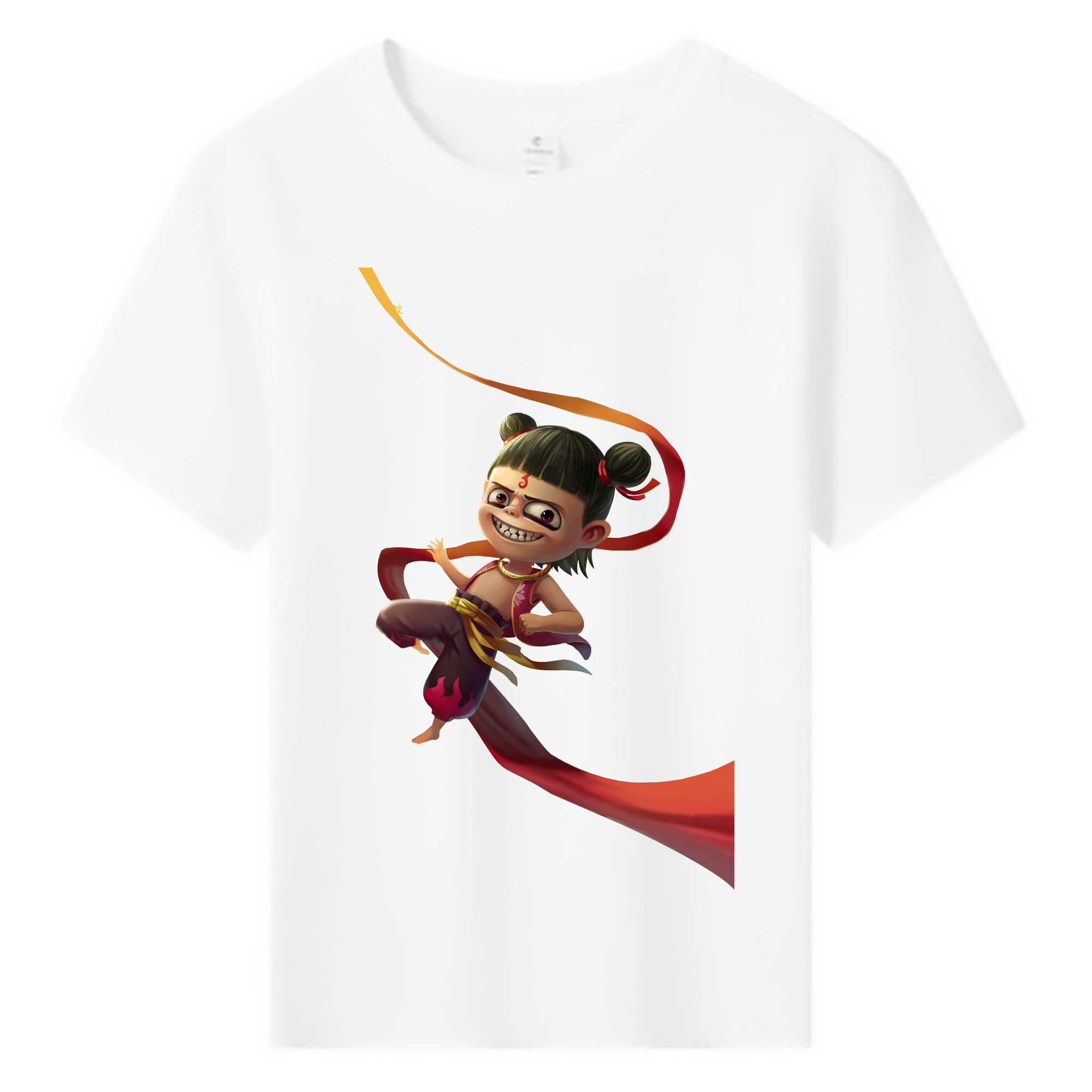 （画像用） Ne Zha 2 ナタ 魔童の大暴れ 綿100％キッズTシャツ（フロントプリント）