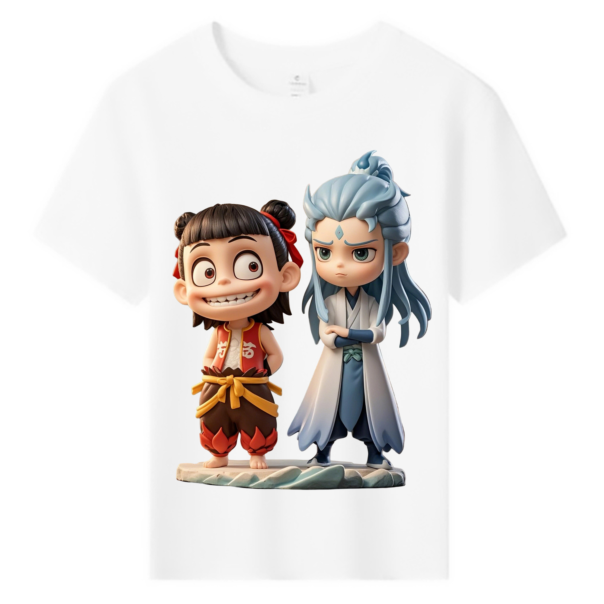 （画像用） Ne Zha 2 ナタ 魔童の大暴れ 綿100％キッズTシャツ（フロントプリント）