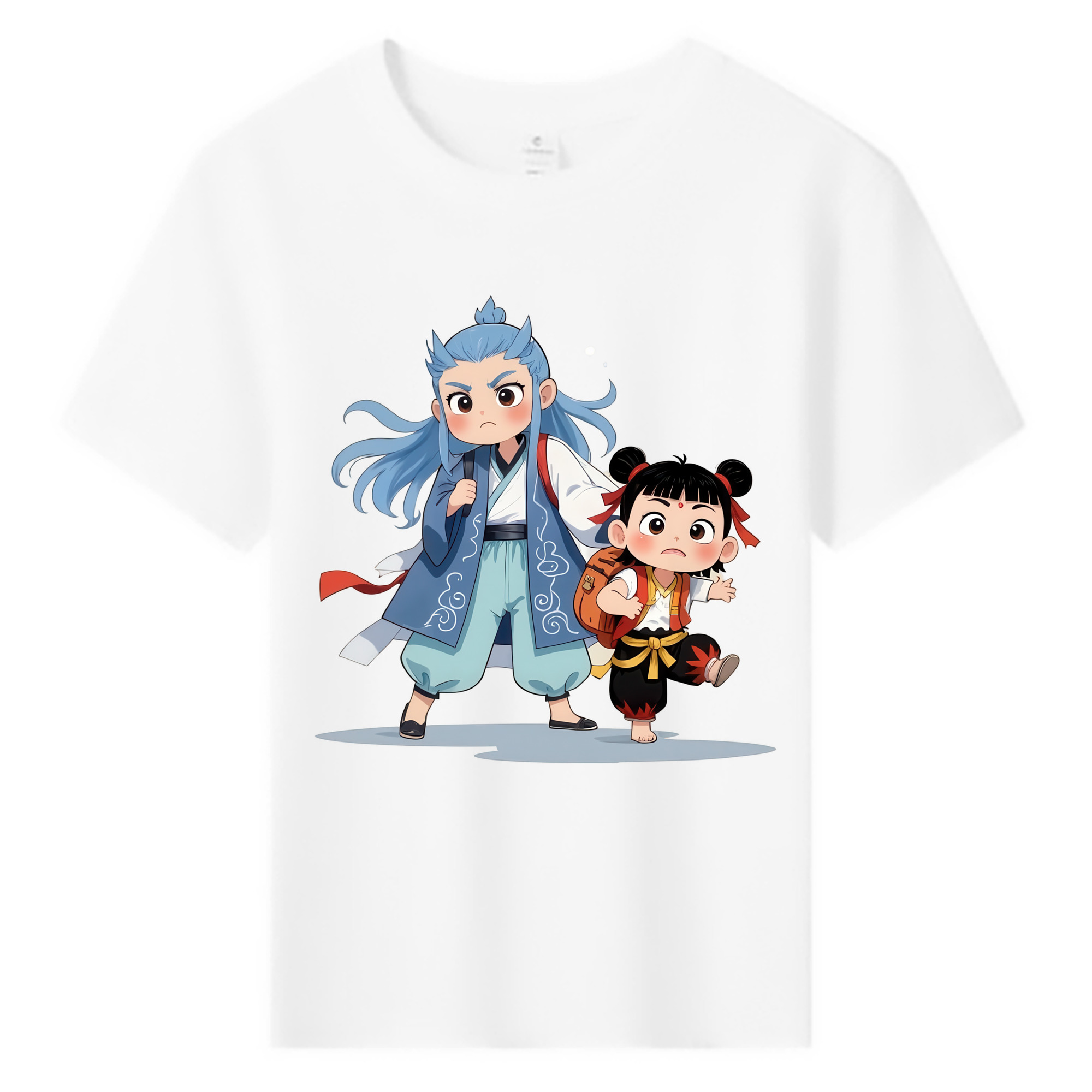 （画像用） Ne Zha 2 ナタ 魔童の大暴れ 綿100％キッズTシャツ（フロントプリント）
