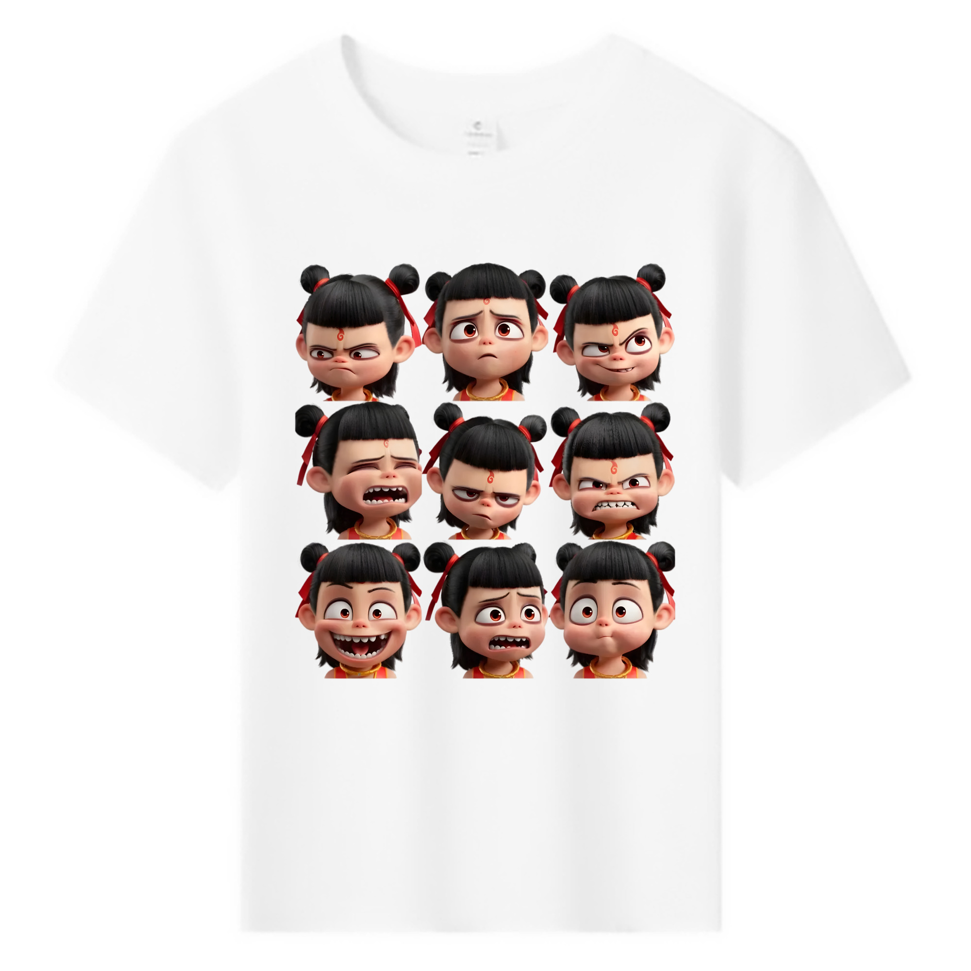 （画像用） Ne Zha 2 ナタ 魔童の大暴れ 綿100％キッズTシャツ（フロントプリント）