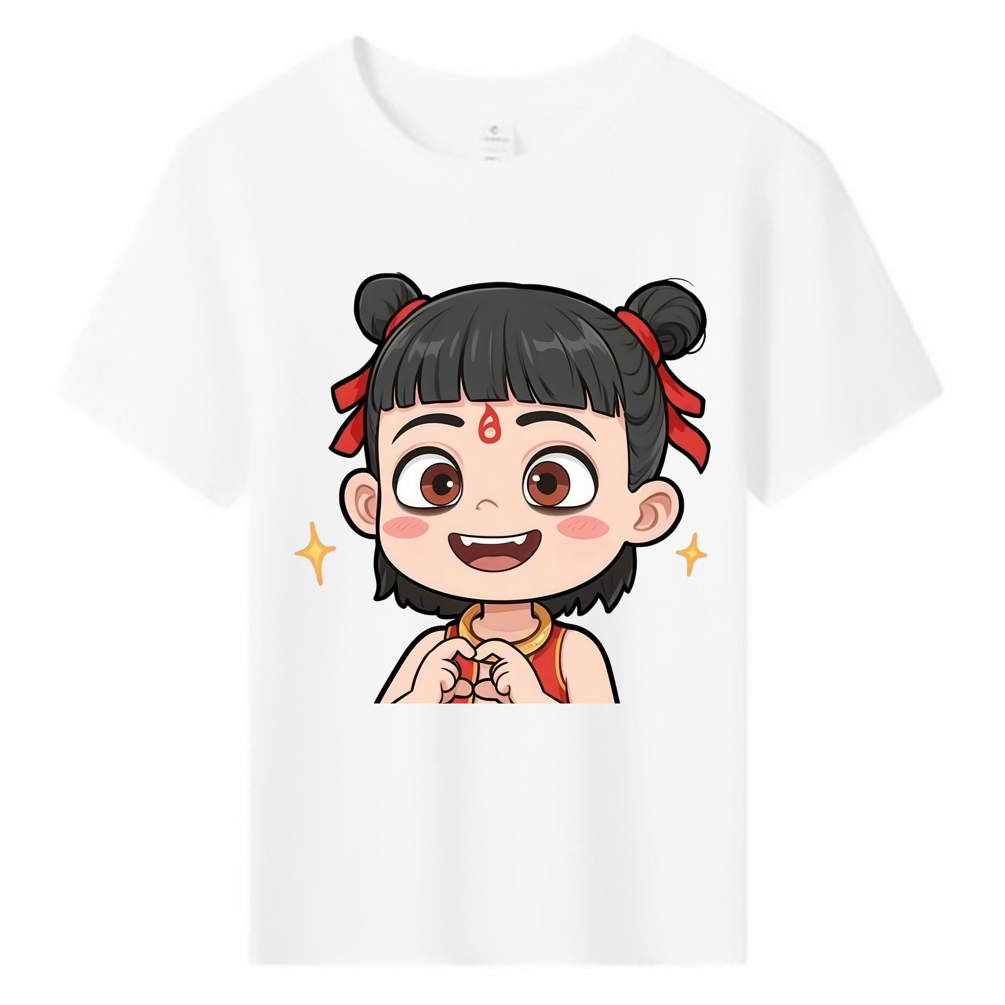 （画像用） Ne Zha 2 ナタ 魔童の大暴れ 綿100％キッズTシャツ（フロントプリント）