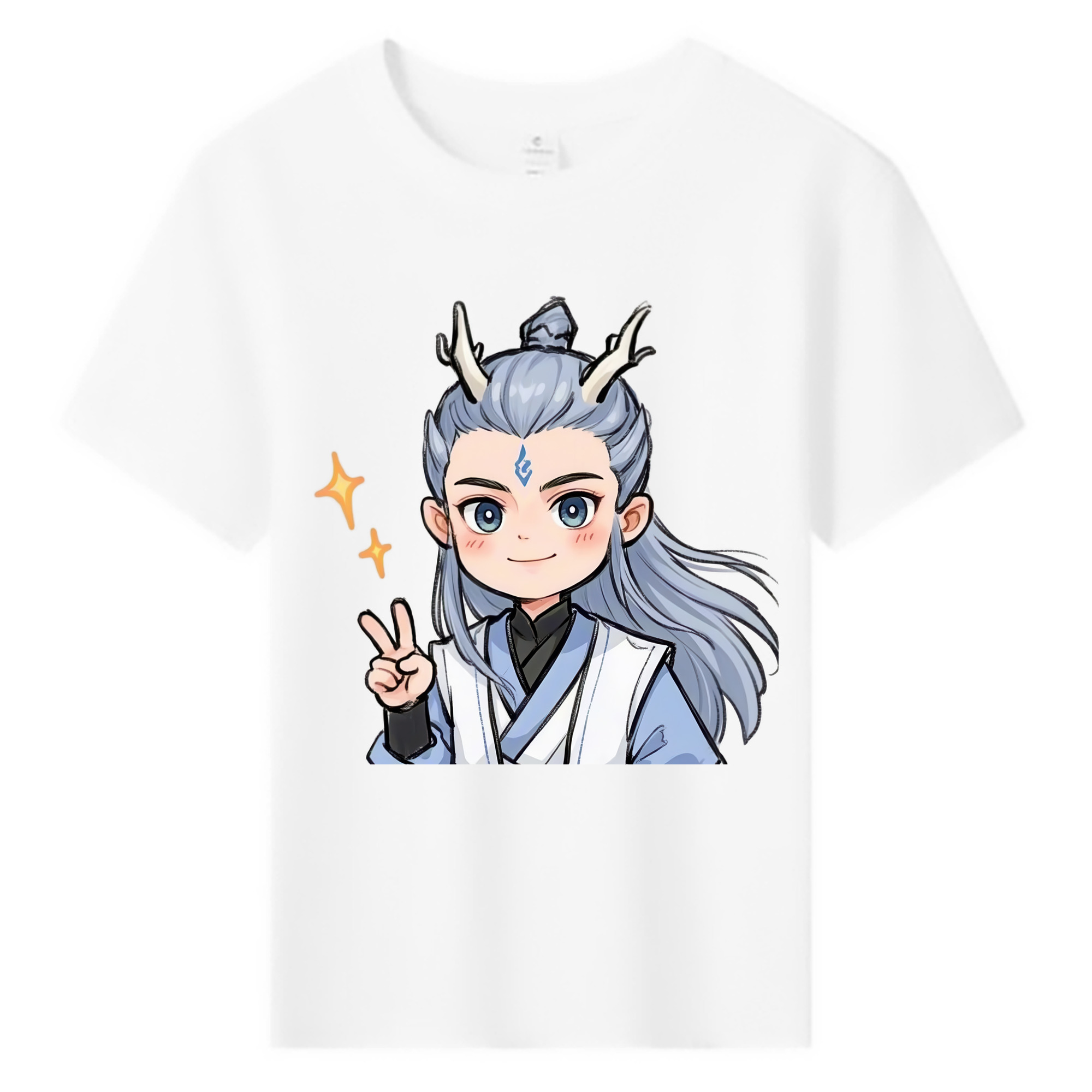 （画像用） Ne Zha 2 ナタ 魔童の大暴れ 綿100％キッズTシャツ（フロントプリント）