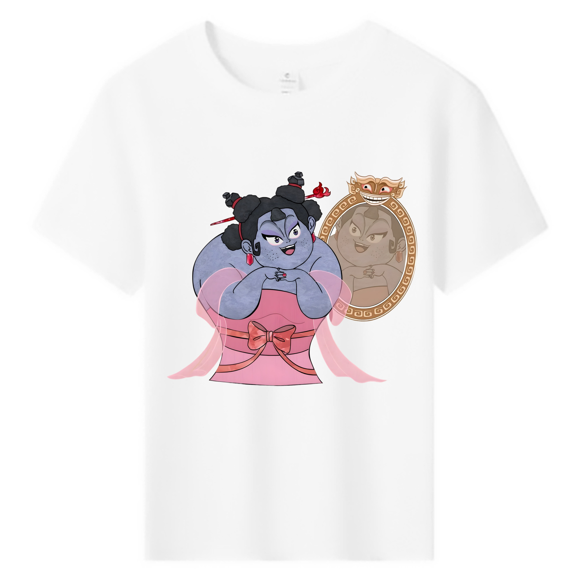 （画像用） Ne Zha 2 ナタ 魔童の大暴れ 綿100％キッズTシャツ（フロントプリント）