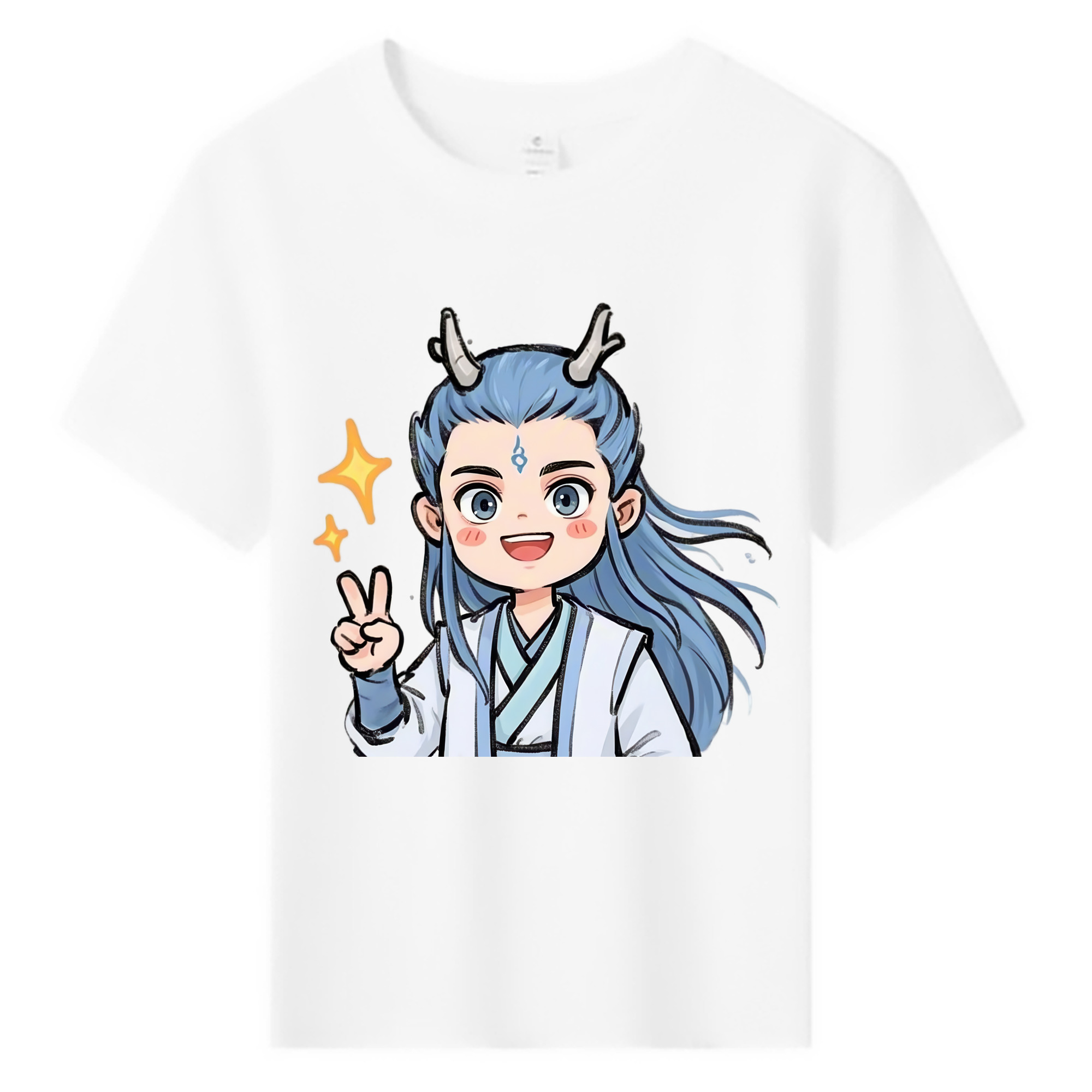 （画像用） Ne Zha 2 ナタ 魔童の大暴れ 綿100％キッズTシャツ（フロントプリント）
