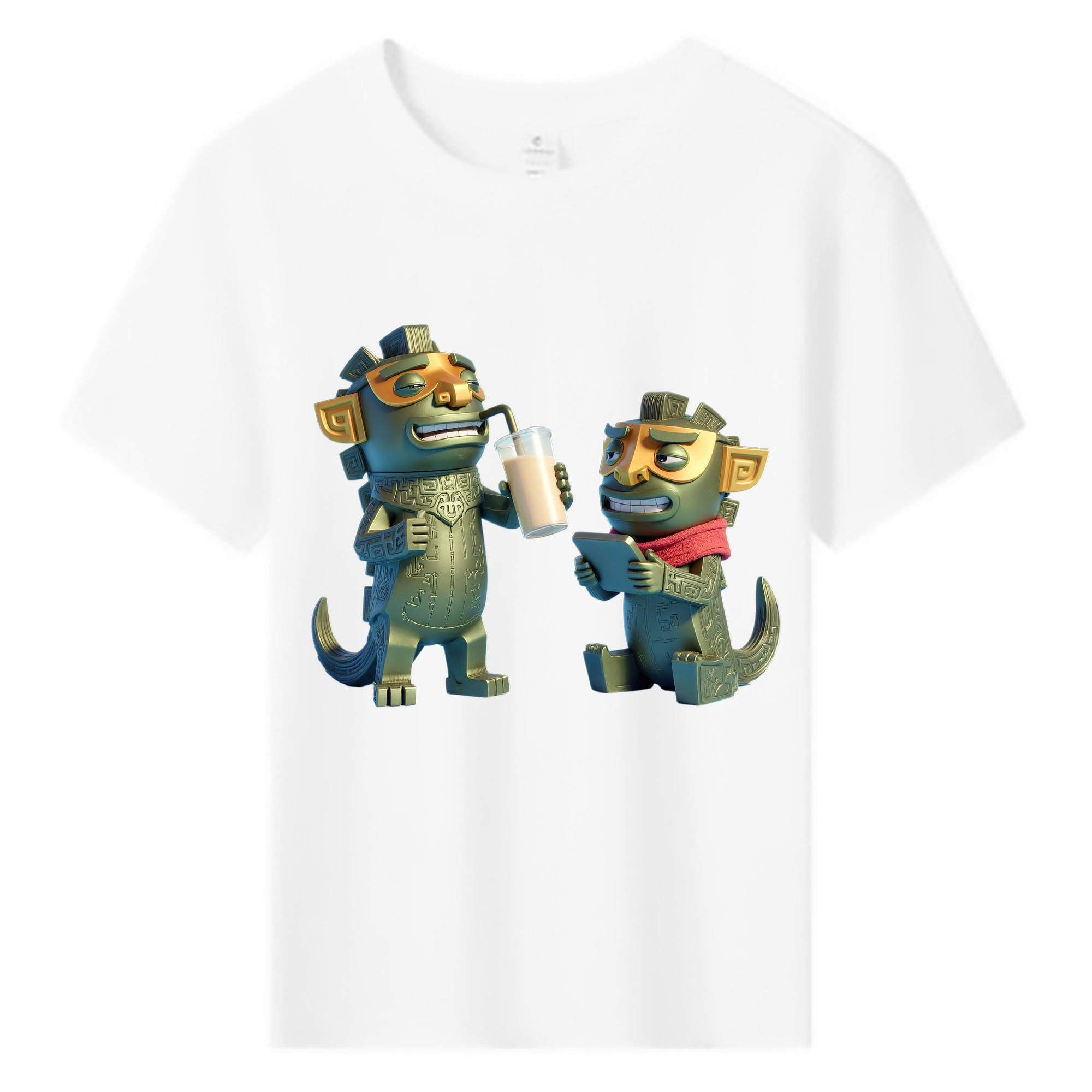 （画像用） Ne Zha 2 ナタ 魔童の大暴れ 綿100％キッズTシャツ（フロントプリント）
