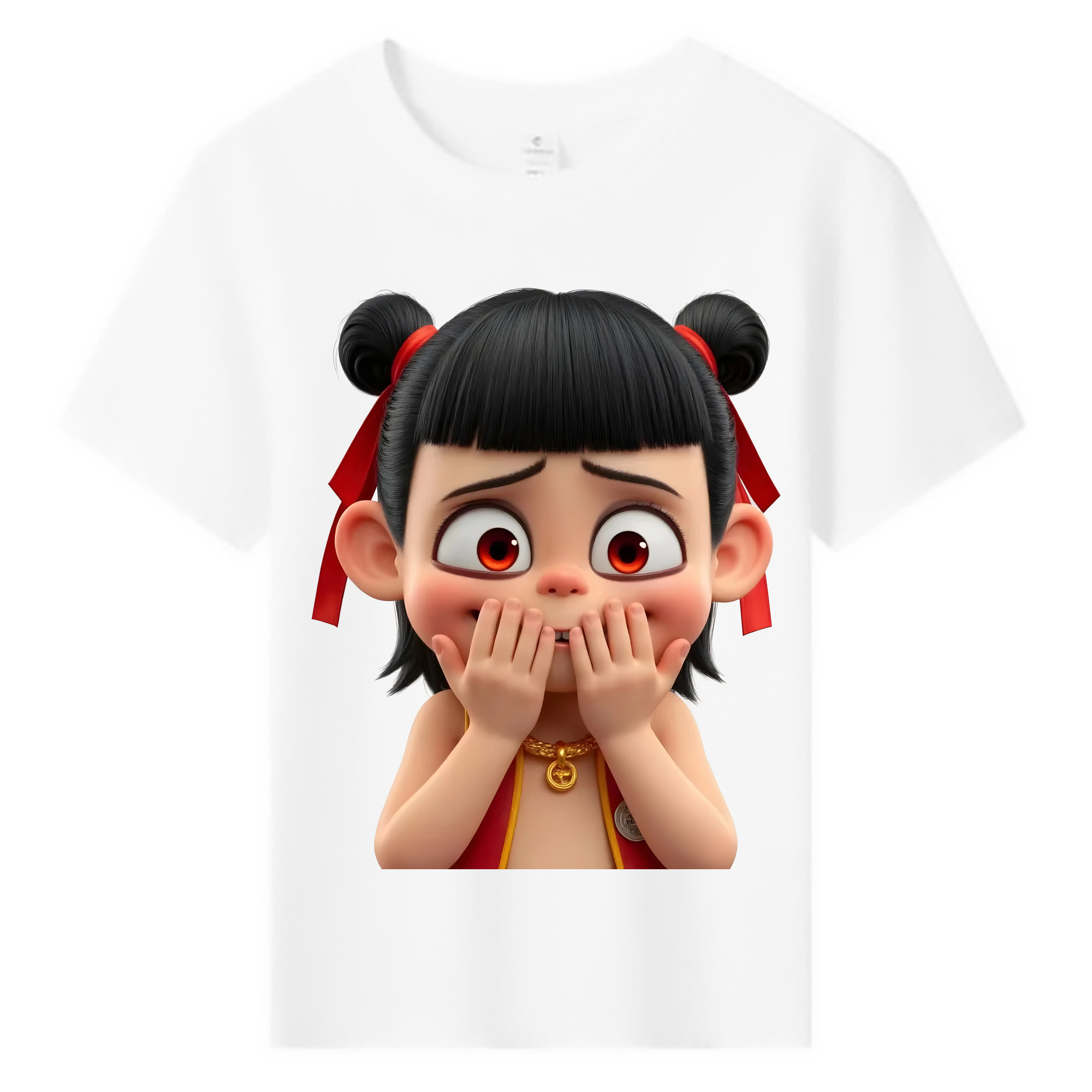 （画像用） Ne Zha 2 ナタ 魔童の大暴れ 綿100％キッズTシャツ（フロントプリント）