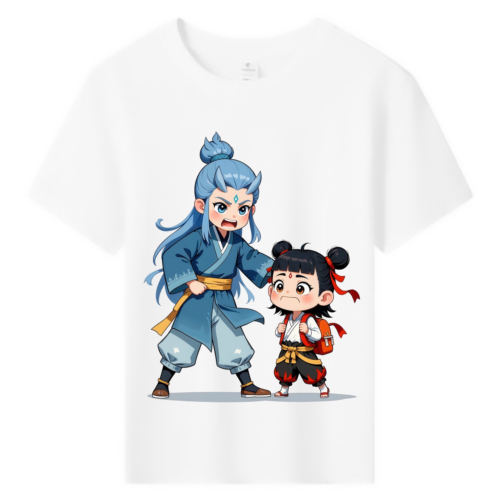 （画像用） Ne Zha 2 ナタ 魔童の大暴れ 綿100％キッズTシャツ（フロントプリント）