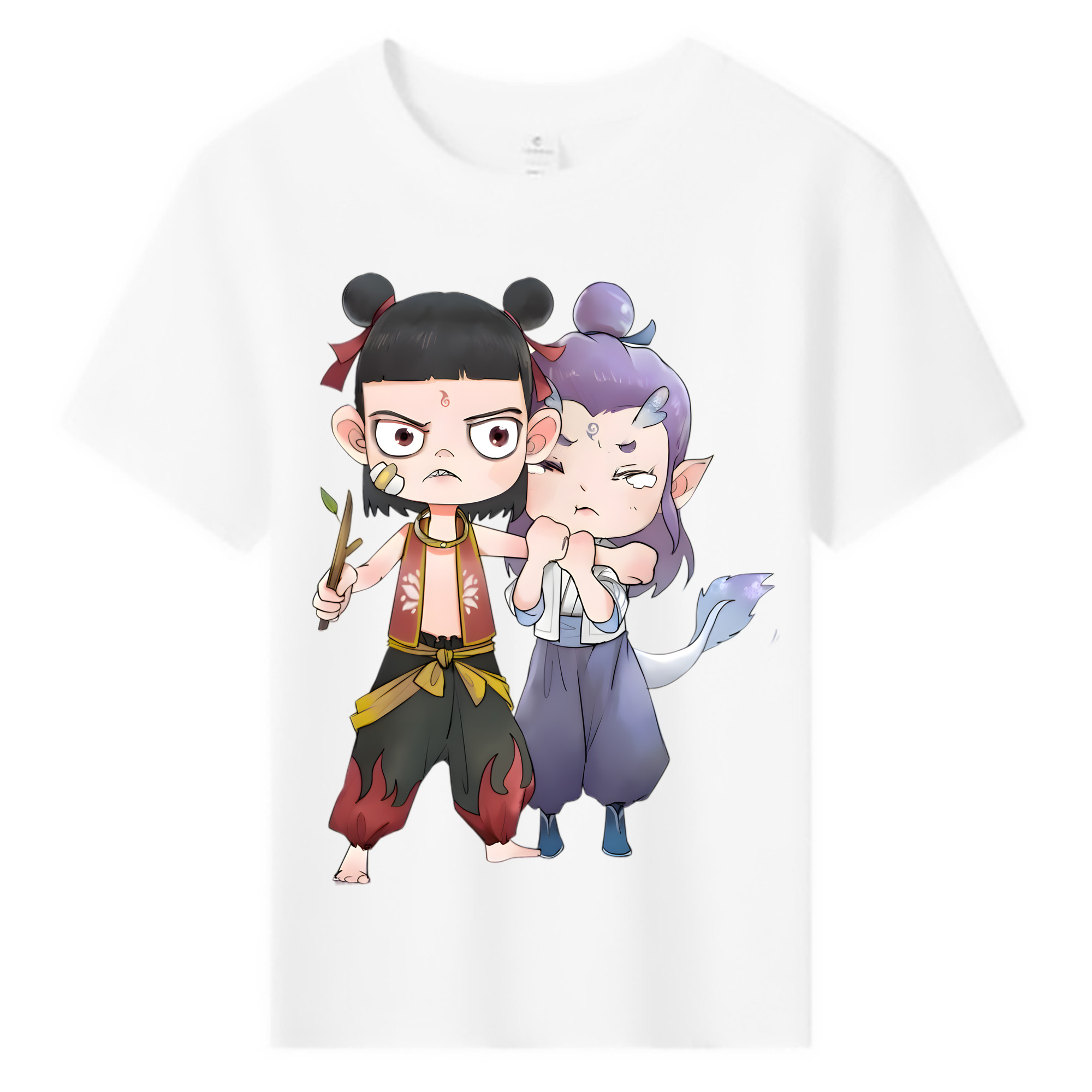 （画像用） Ne Zha 2 ナタ 魔童の大暴れ 綿100％キッズTシャツ（フロントプリント）