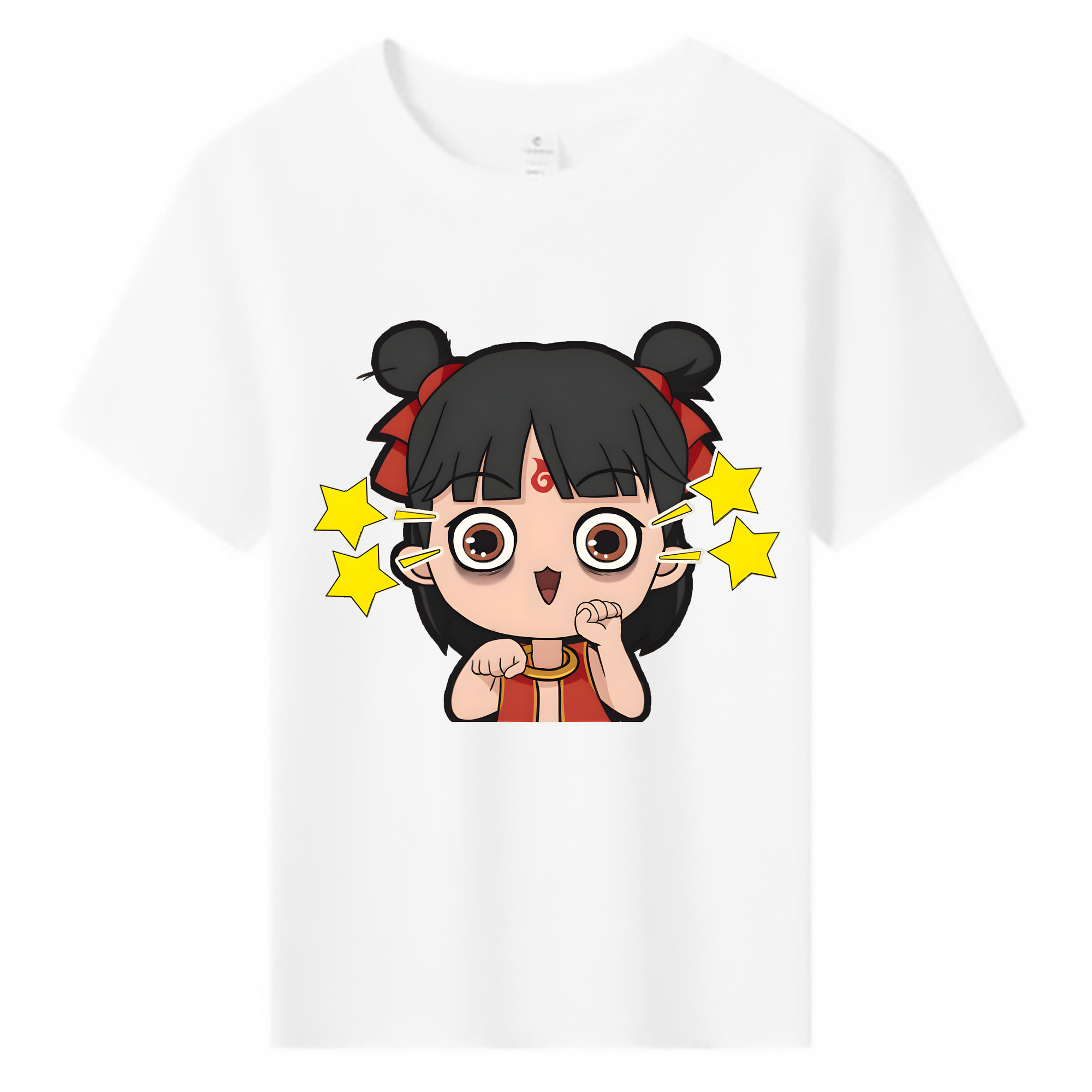 （画像用） Ne Zha 2 ナタ 魔童の大暴れ 綿100％キッズTシャツ（フロントプリント）