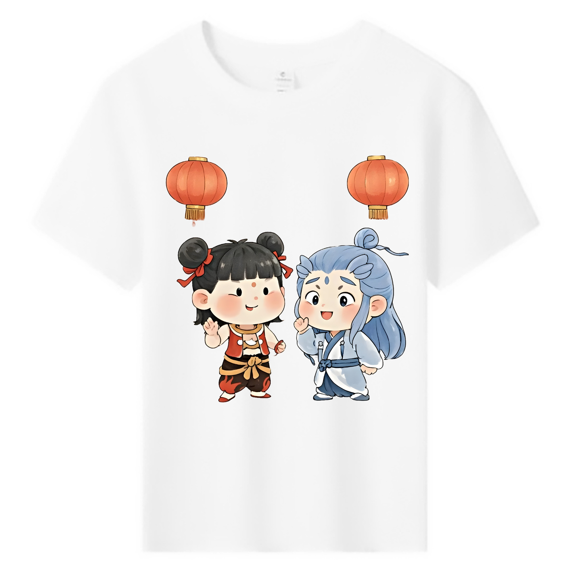 （画像用） Ne Zha 2 ナタ 魔童の大暴れ 綿100％キッズTシャツ（フロントプリント）