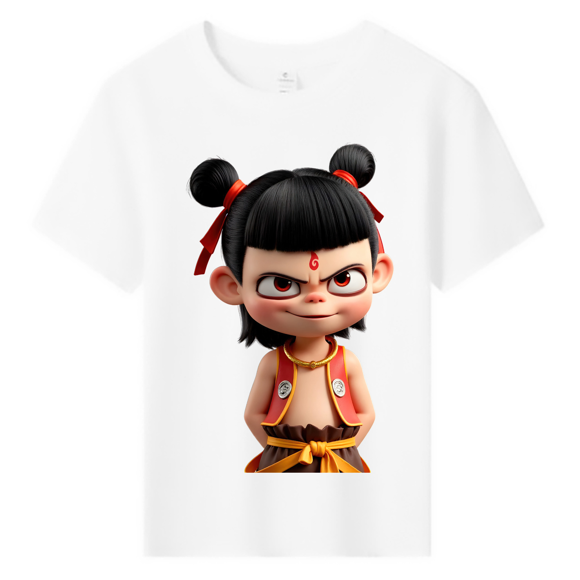 （画像用） Ne Zha 2 ナタ 魔童の大暴れ 綿100％キッズTシャツ（フロントプリント）