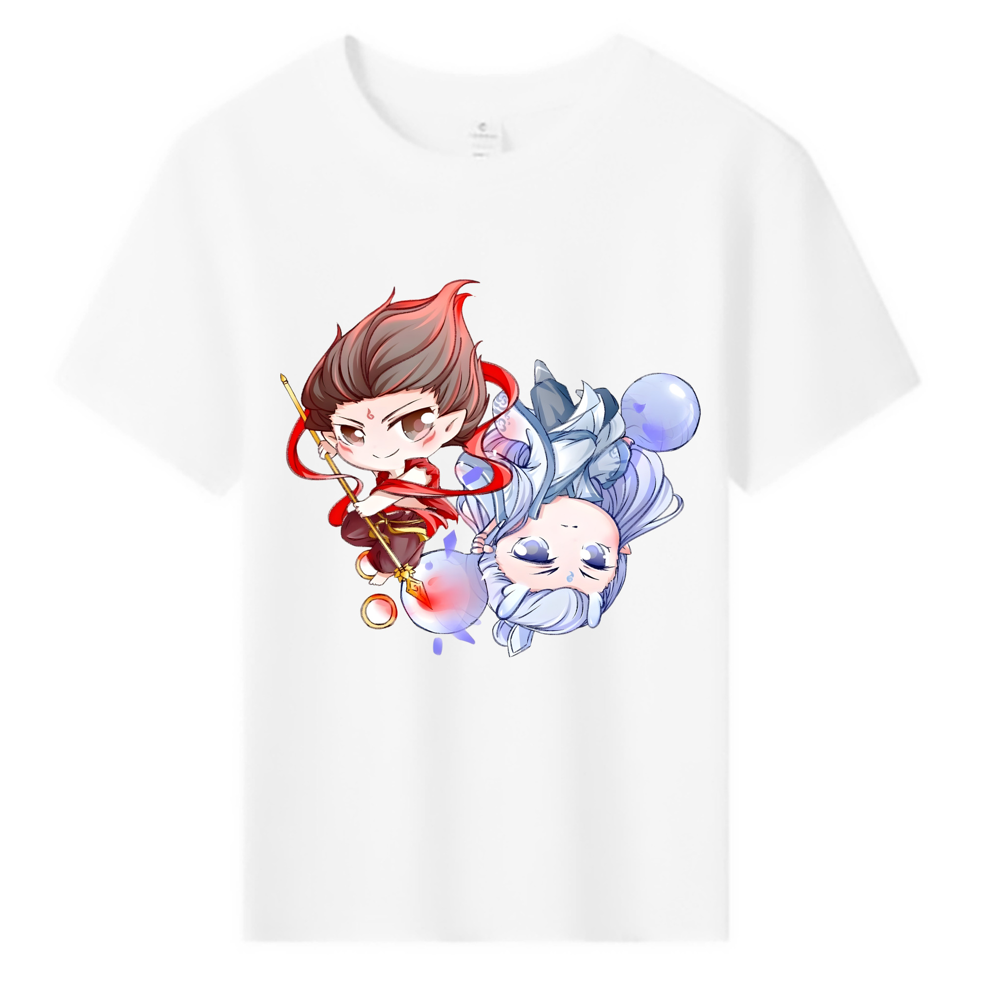 （画像用） Ne Zha 2 ナタ 魔童の大暴れ 綿100％キッズTシャツ（フロントプリント）