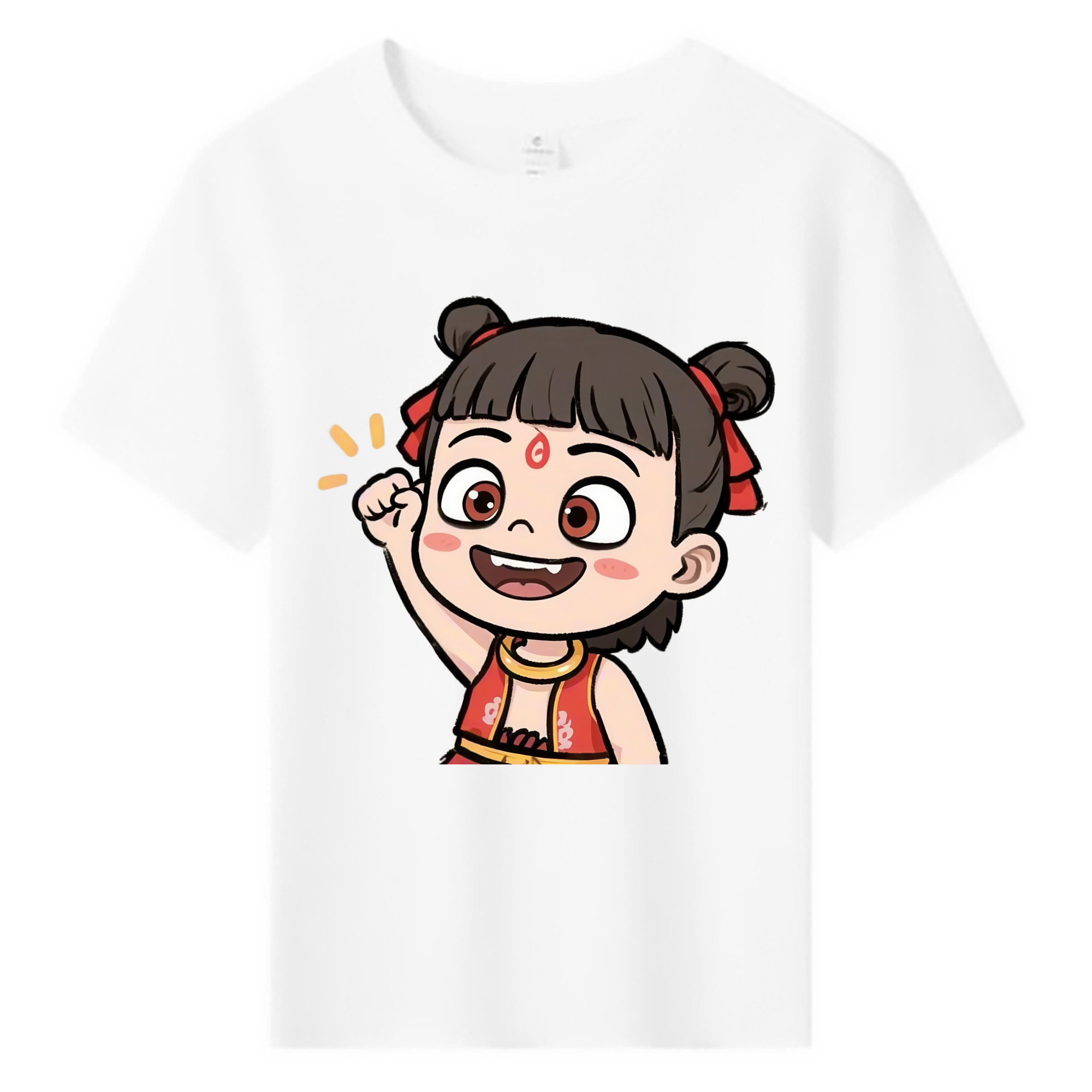 （画像用） Ne Zha 2 ナタ 魔童の大暴れ 綿100％キッズTシャツ（フロントプリント）