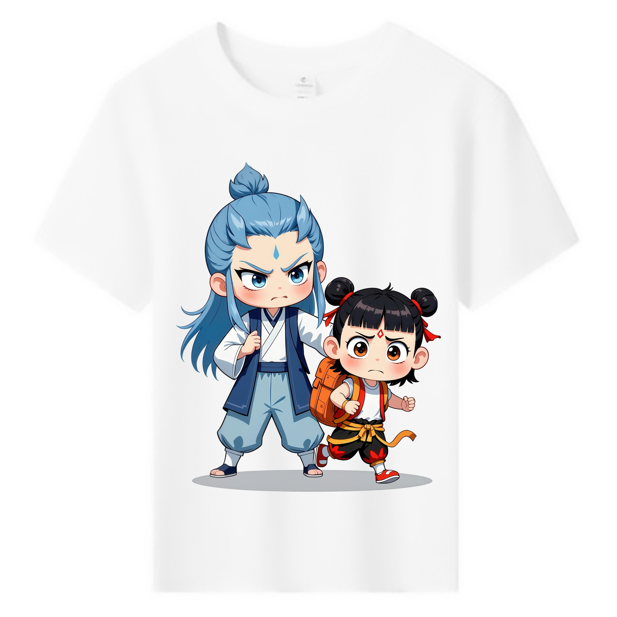 （画像用） Ne Zha 2 ナタ 魔童の大暴れ 綿100％キッズTシャツ（フロントプリント）