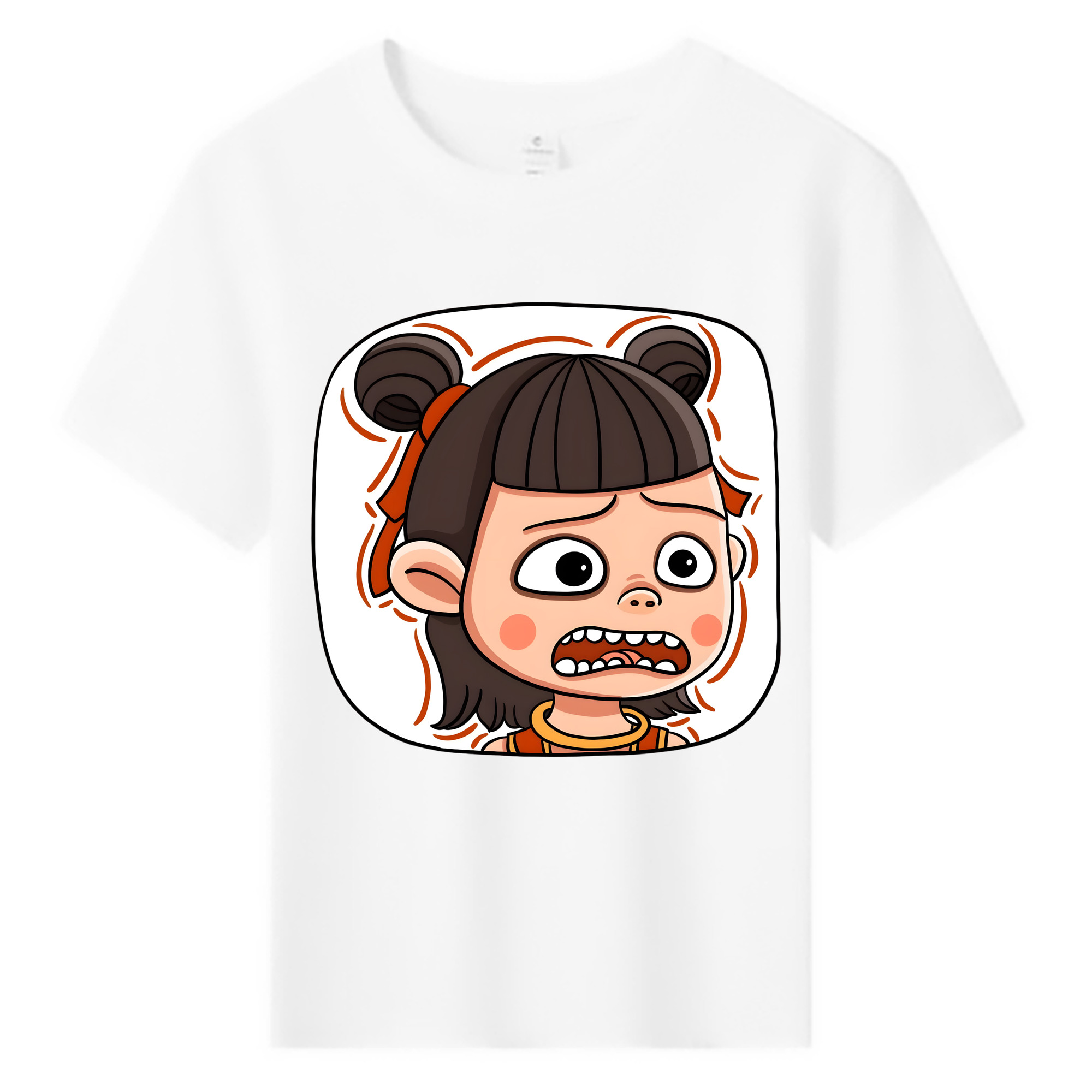 （画像用） Ne Zha 2 ナタ 魔童の大暴れ 綿100％キッズTシャツ（フロントプリント）