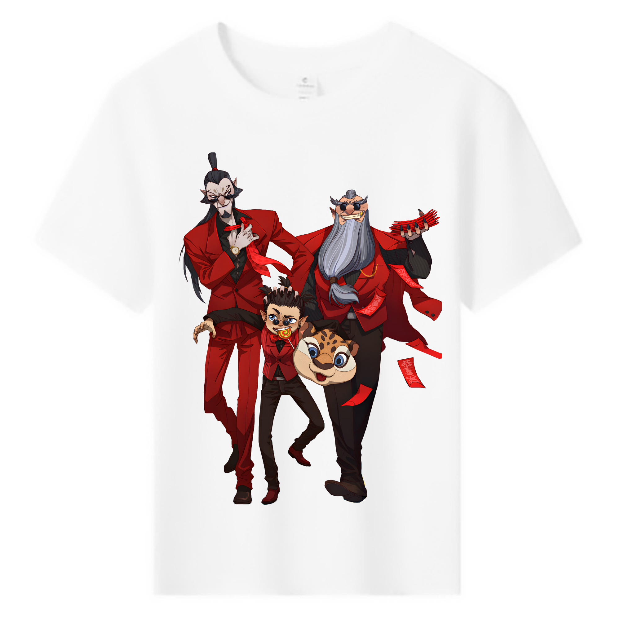 （画像用） Ne Zha 2 ナタ 魔童の大暴れ 綿100％キッズTシャツ（フロントプリント）