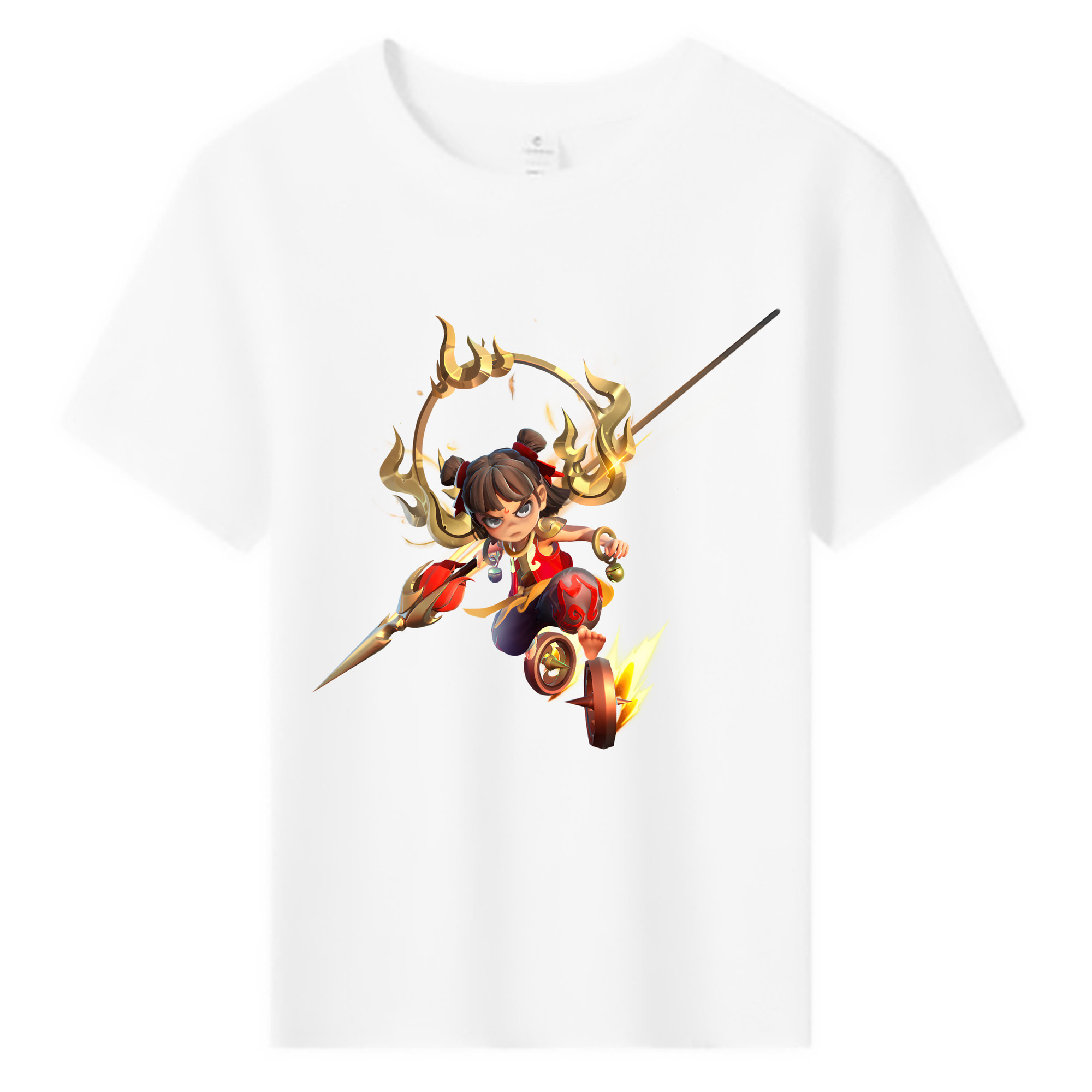 （画像用） Ne Zha 2 ナタ 魔童の大暴れ 綿100％キッズTシャツ（フロントプリント）