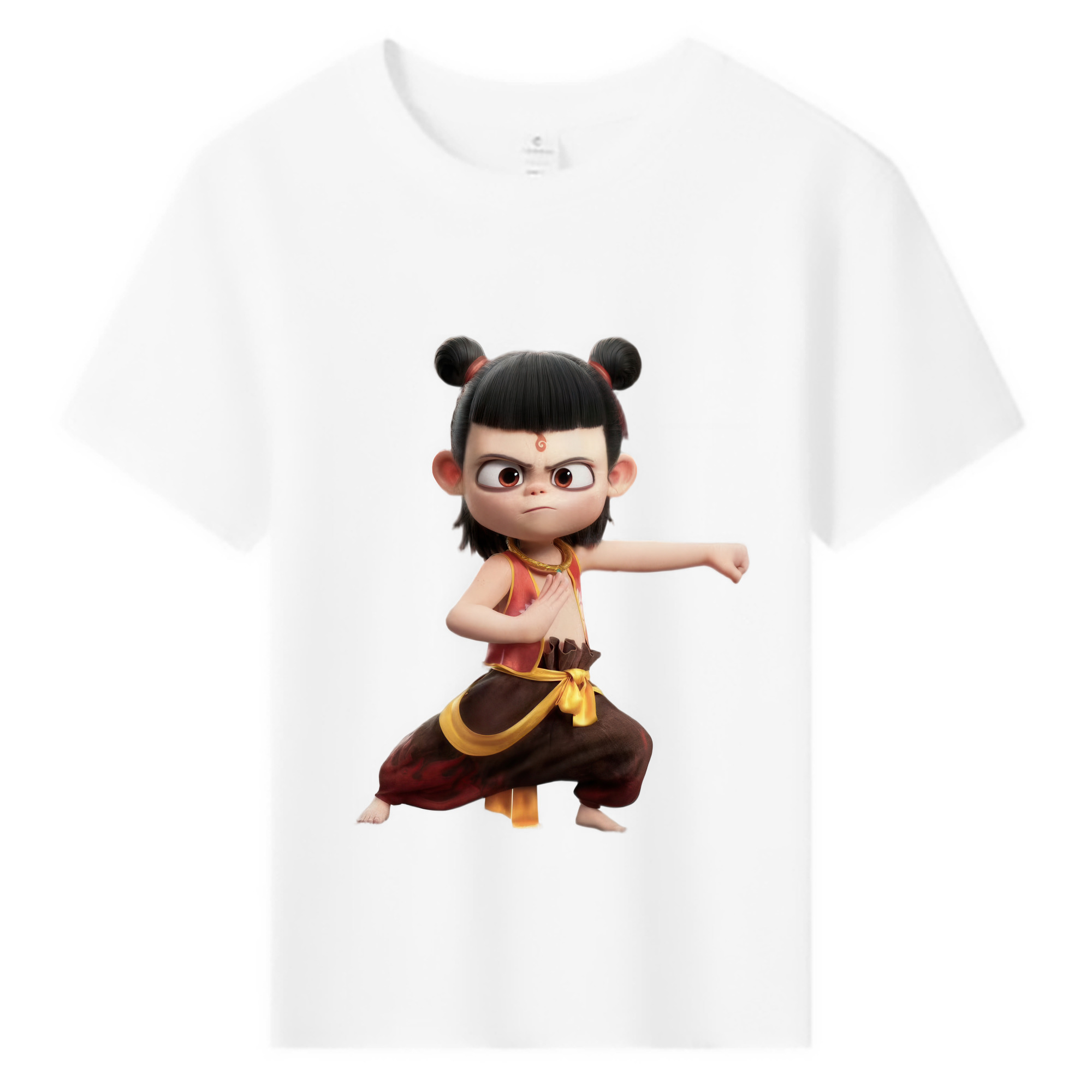 （画像用） Ne Zha 2 ナタ 魔童の大暴れ 綿100％キッズTシャツ（フロントプリント）