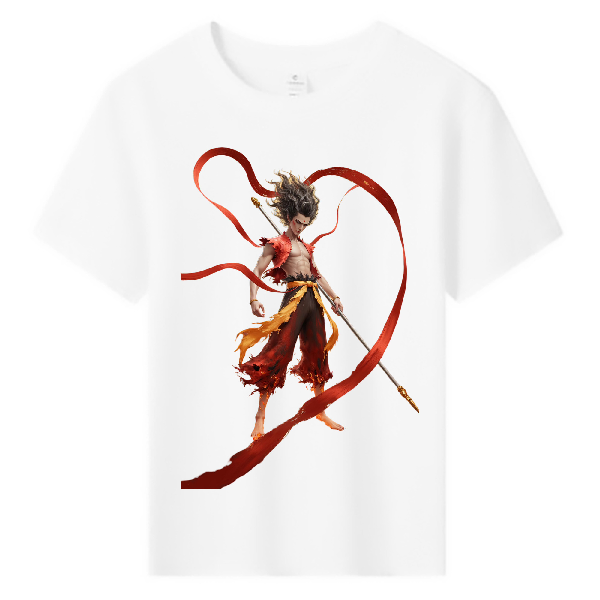 （画像用） Ne Zha 2 ナタ 魔童の大暴れ 綿100％キッズTシャツ（フロントプリント）