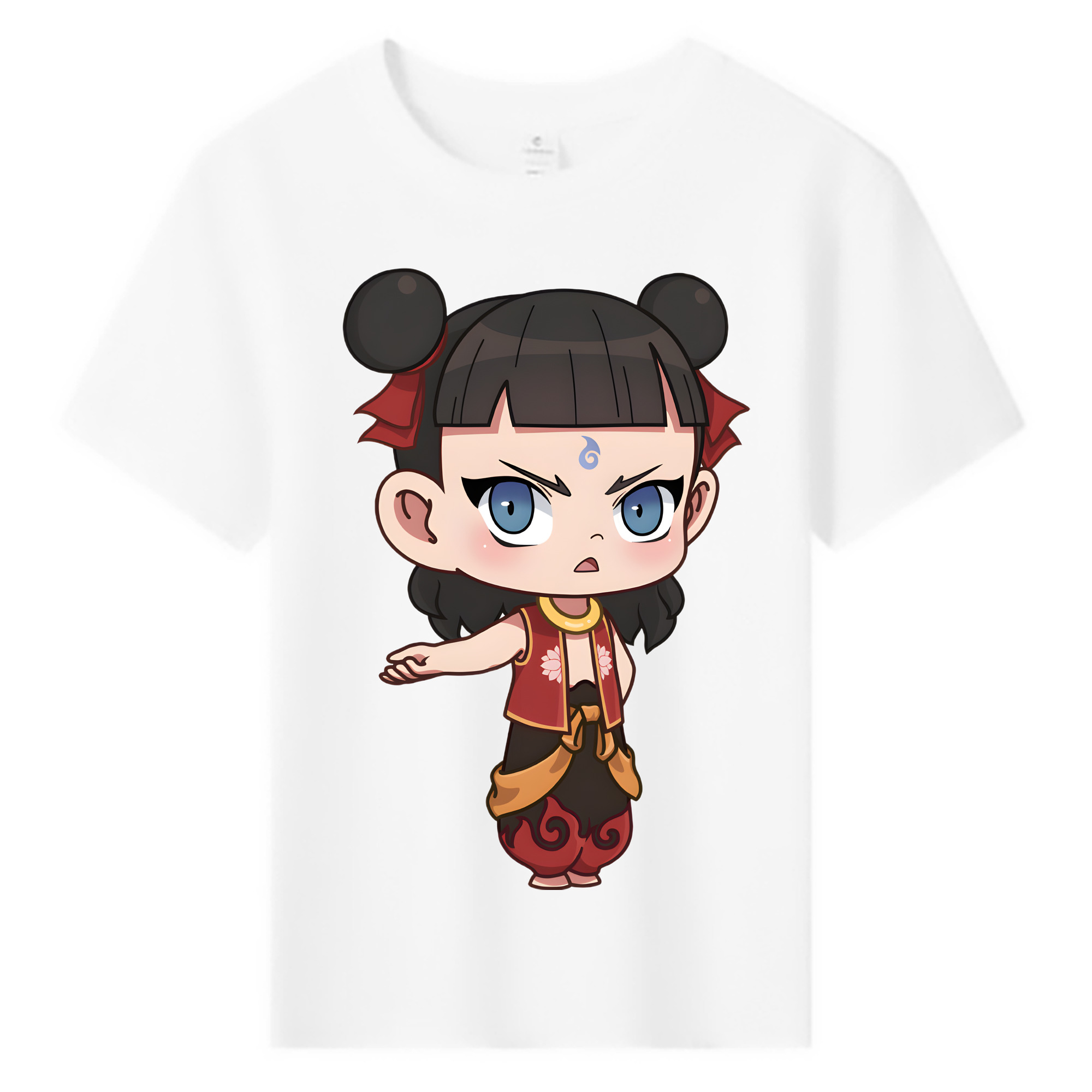 （画像用） Ne Zha 2 ナタ 魔童の大暴れ 綿100％キッズTシャツ（フロントプリント）