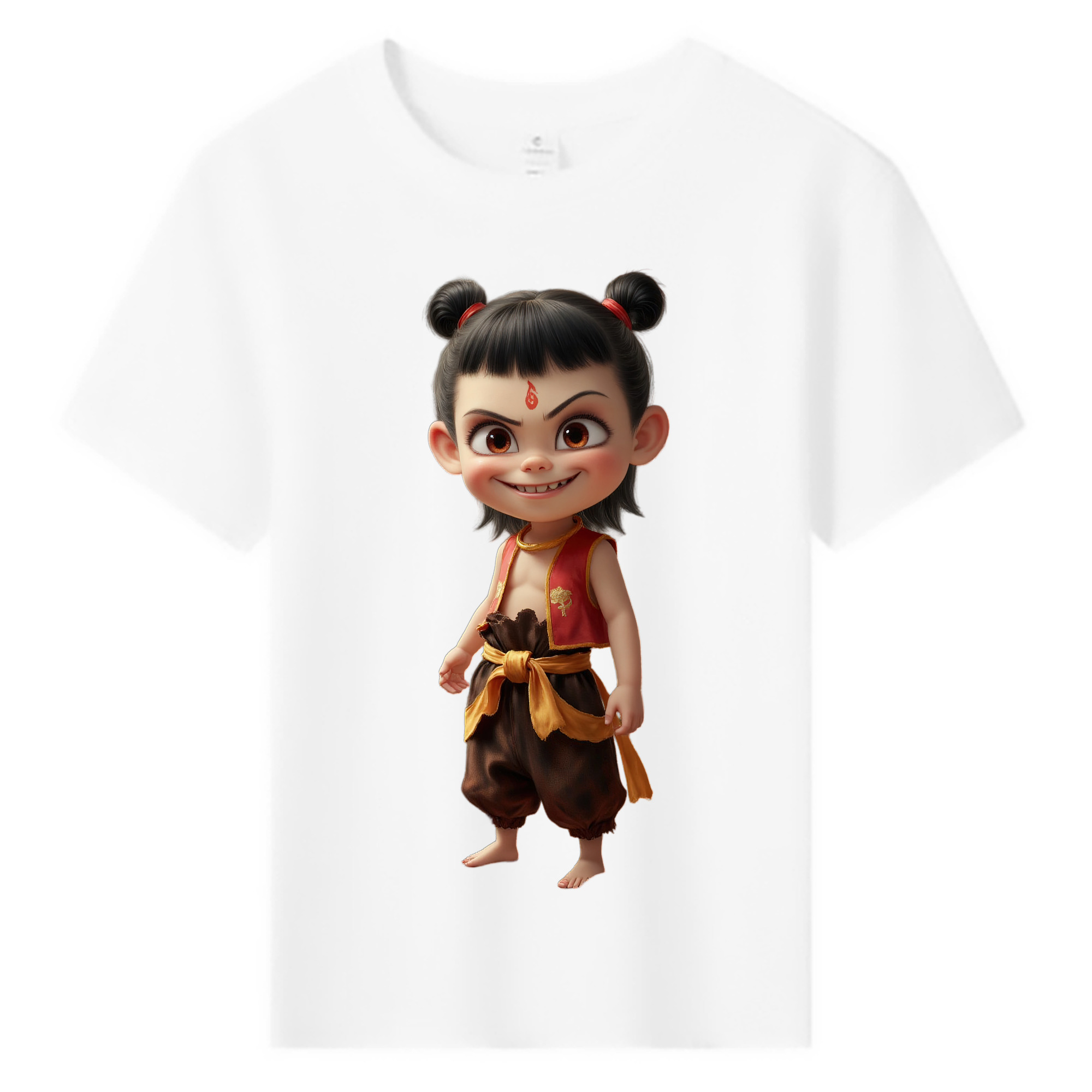 （画像用） Ne Zha 2 ナタ 魔童の大暴れ 綿100％キッズTシャツ（フロントプリント）