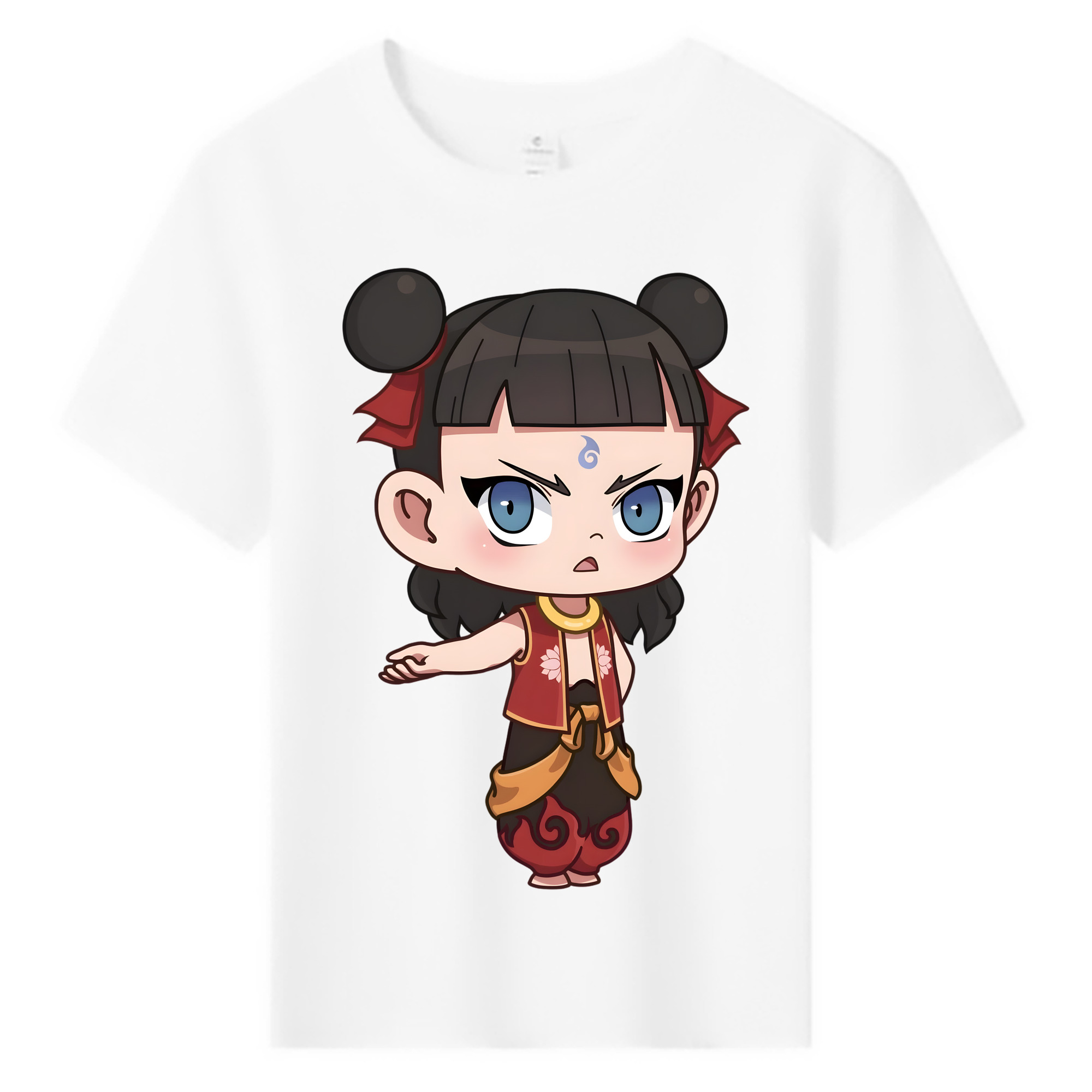 （画像用） Ne Zha 2 ナタ 魔童の大暴れ 綿100％キッズTシャツ（フロントプリント）