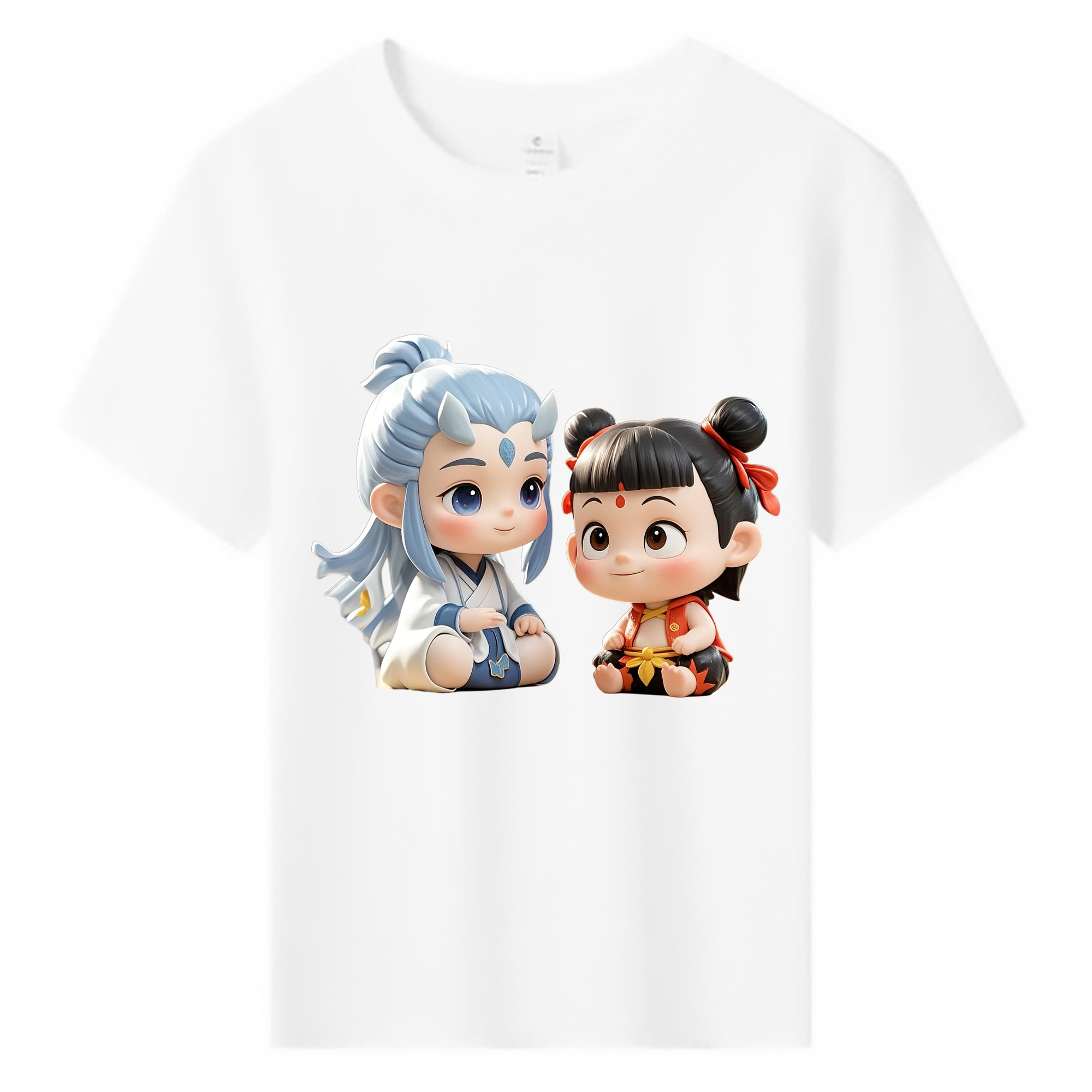 （画像用） Ne Zha 2 ナタ 魔童の大暴れ 綿100％キッズTシャツ（フロントプリント）
