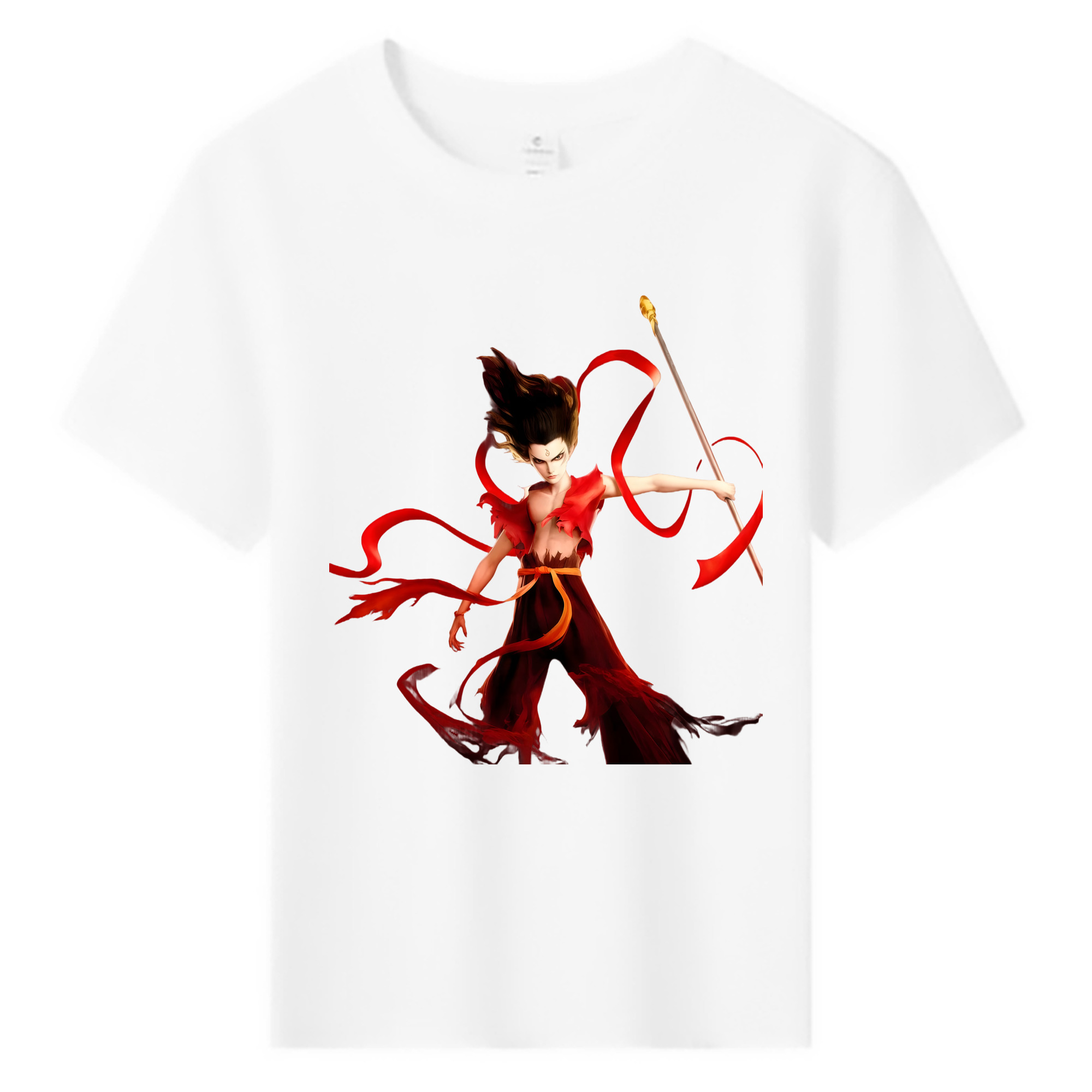 （画像用） Ne Zha 2 ナタ 魔童の大暴れ 綿100％キッズTシャツ（フロントプリント）