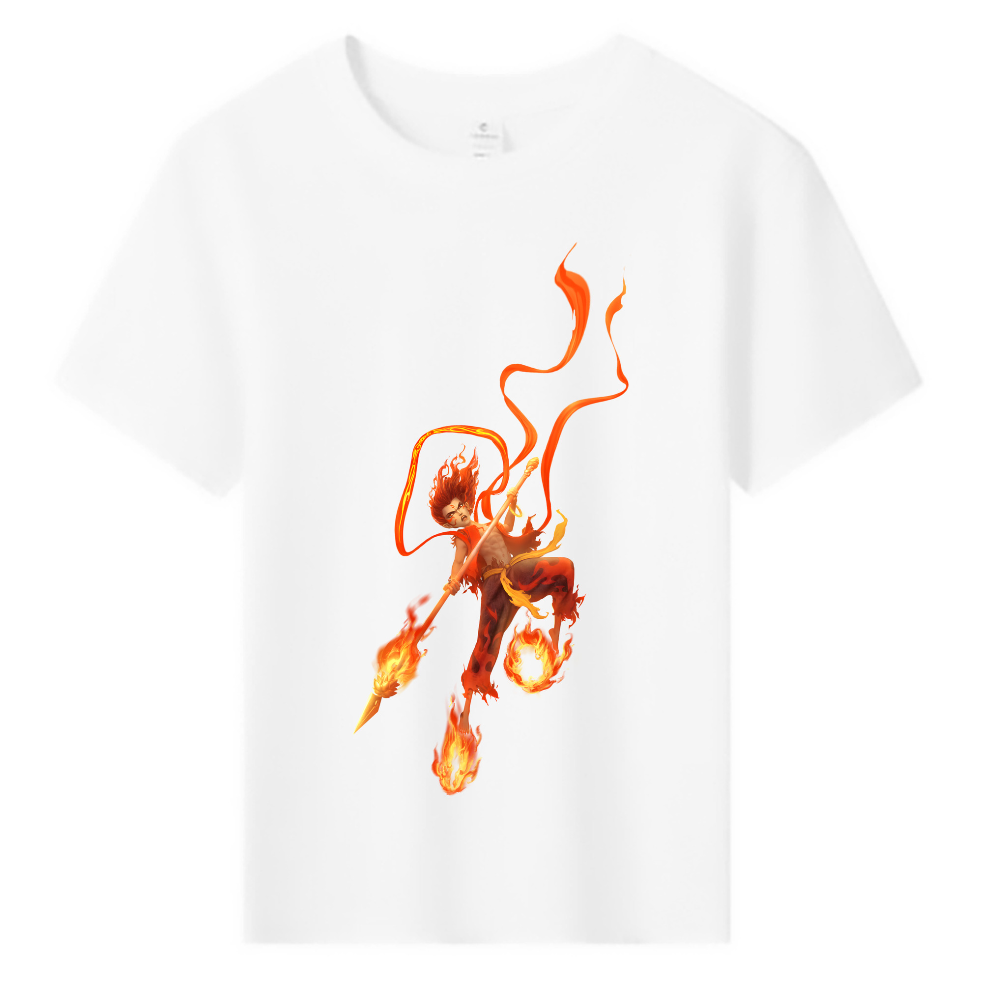 （画像用） Ne Zha 2 ナタ 魔童の大暴れ 綿100％キッズTシャツ（フロントプリント）