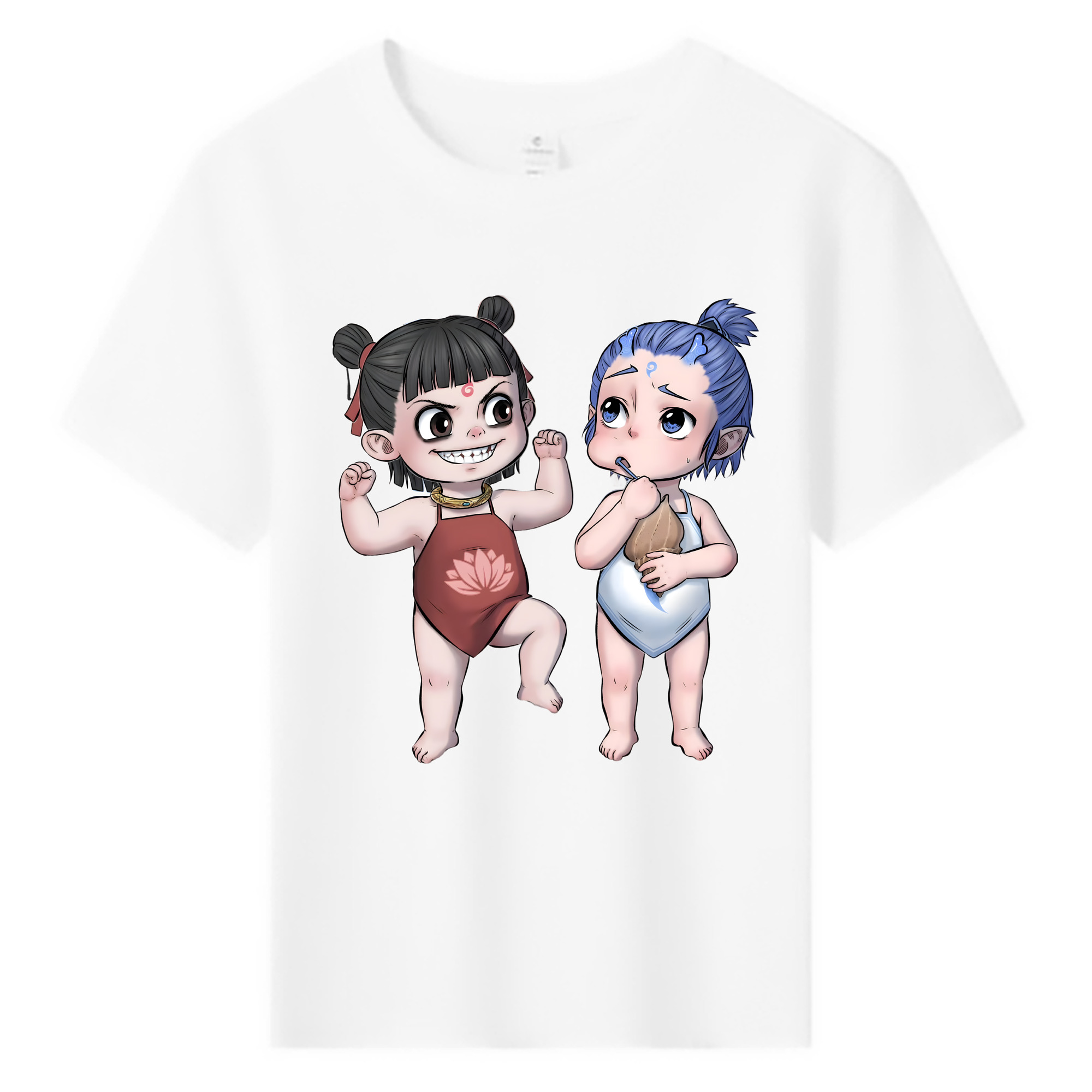（画像用） Ne Zha 2 ナタ 魔童の大暴れ 綿100％キッズTシャツ（フロントプリント）