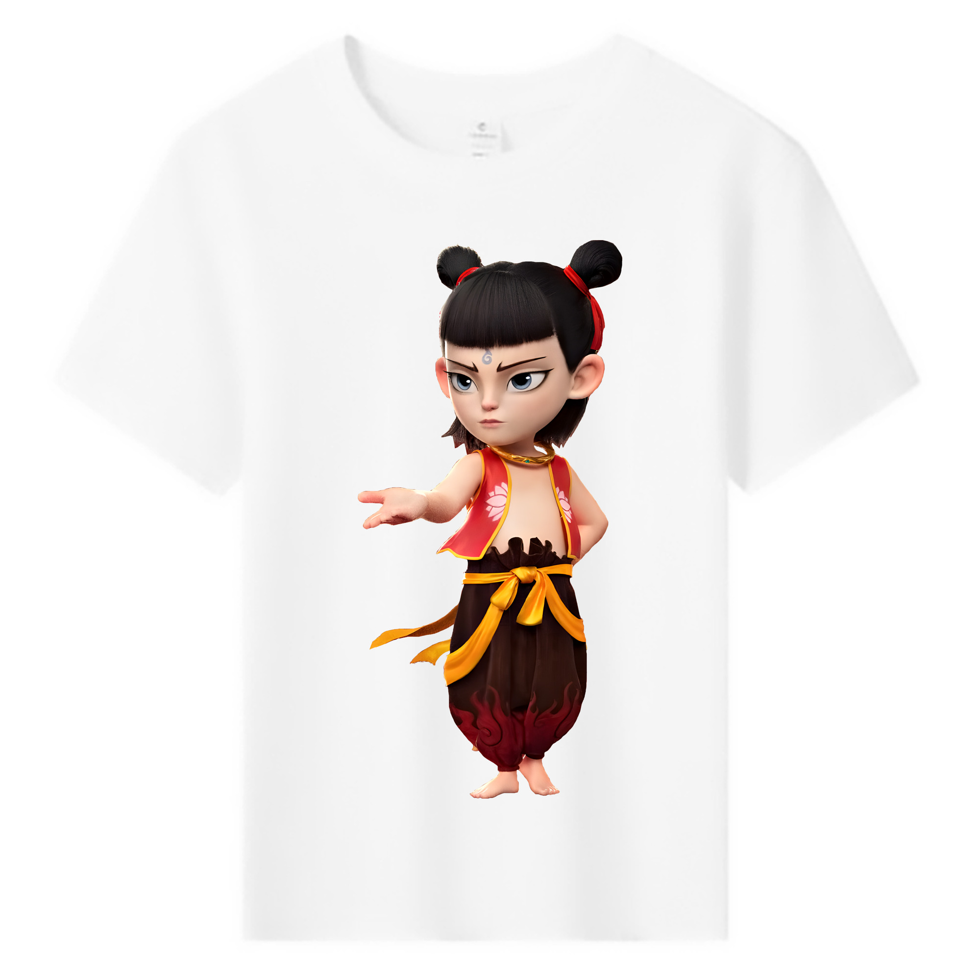 （画像用） Ne Zha 2 ナタ 魔童の大暴れ 綿100％キッズTシャツ（フロントプリント）