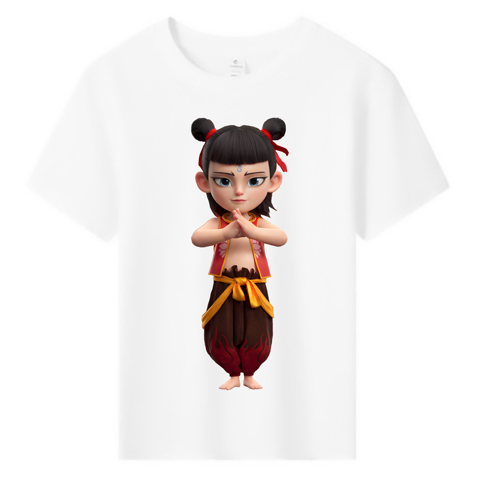 （画像用） Ne Zha 2 ナタ 魔童の大暴れ 綿100％キッズTシャツ（フロントプリント）