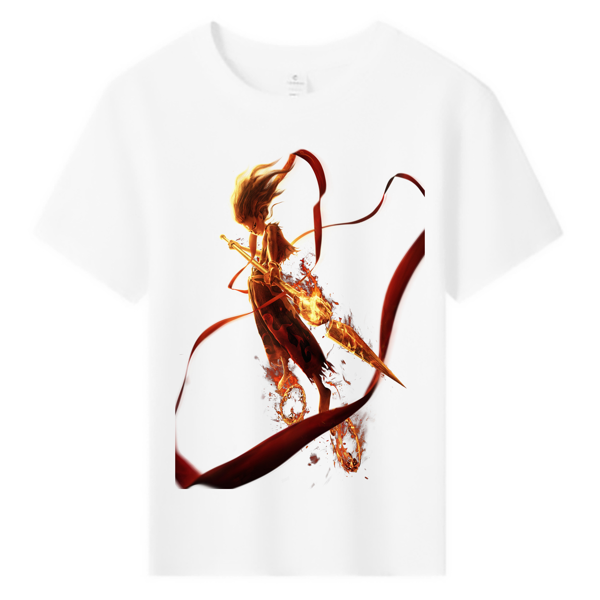 （画像用） Ne Zha 2 ナタ 魔童の大暴れ 綿100％キッズTシャツ（フロントプリント）