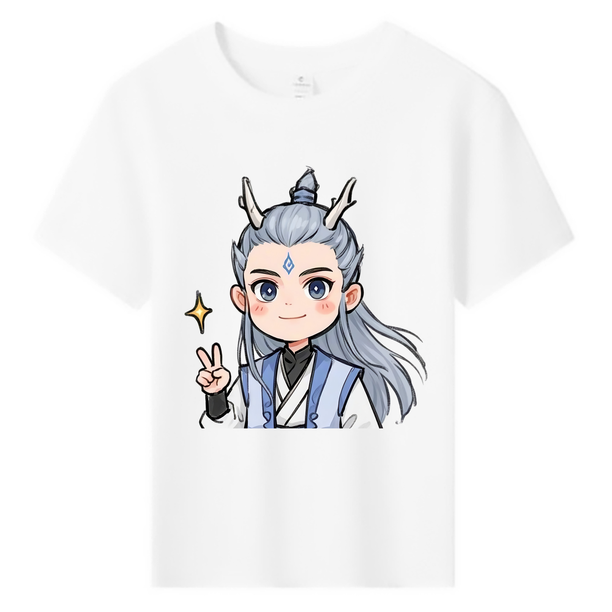 （画像用） Ne Zha 2 ナタ 魔童の大暴れ 綿100％キッズTシャツ（フロントプリント）