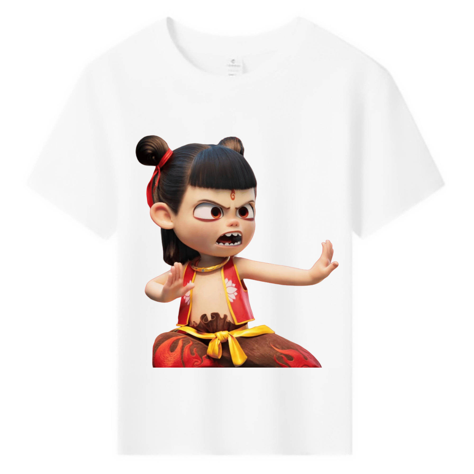 （画像用） Ne Zha 2 ナタ 魔童の大暴れ 綿100％キッズTシャツ（フロントプリント）