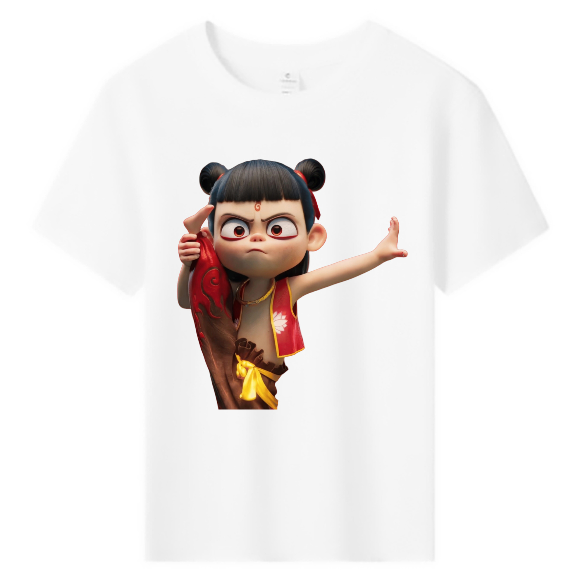 （画像用） Ne Zha 2 ナタ 魔童の大暴れ 綿100％キッズTシャツ（フロントプリント）