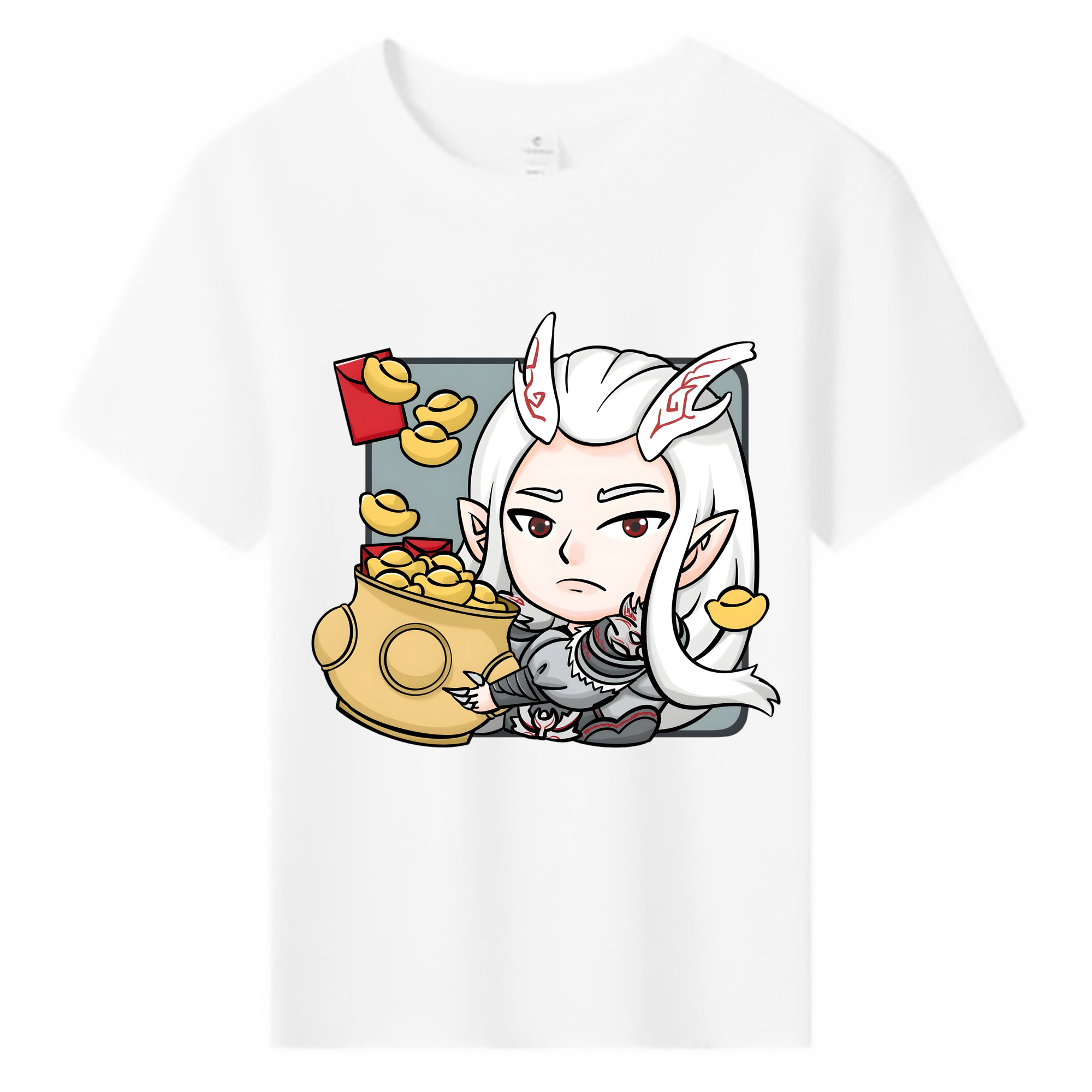 （画像用） Ne Zha 2 ナタ 魔童の大暴れ 綿100％キッズTシャツ（フロントプリント）
