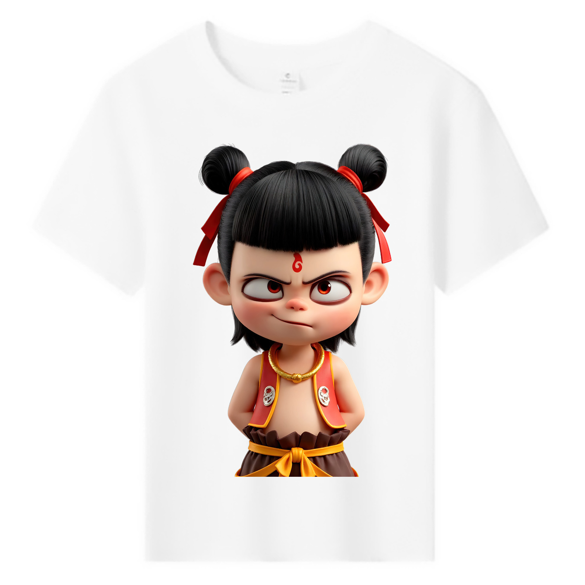（画像用） Ne Zha 2 ナタ 魔童の大暴れ 綿100％キッズTシャツ（フロントプリント）