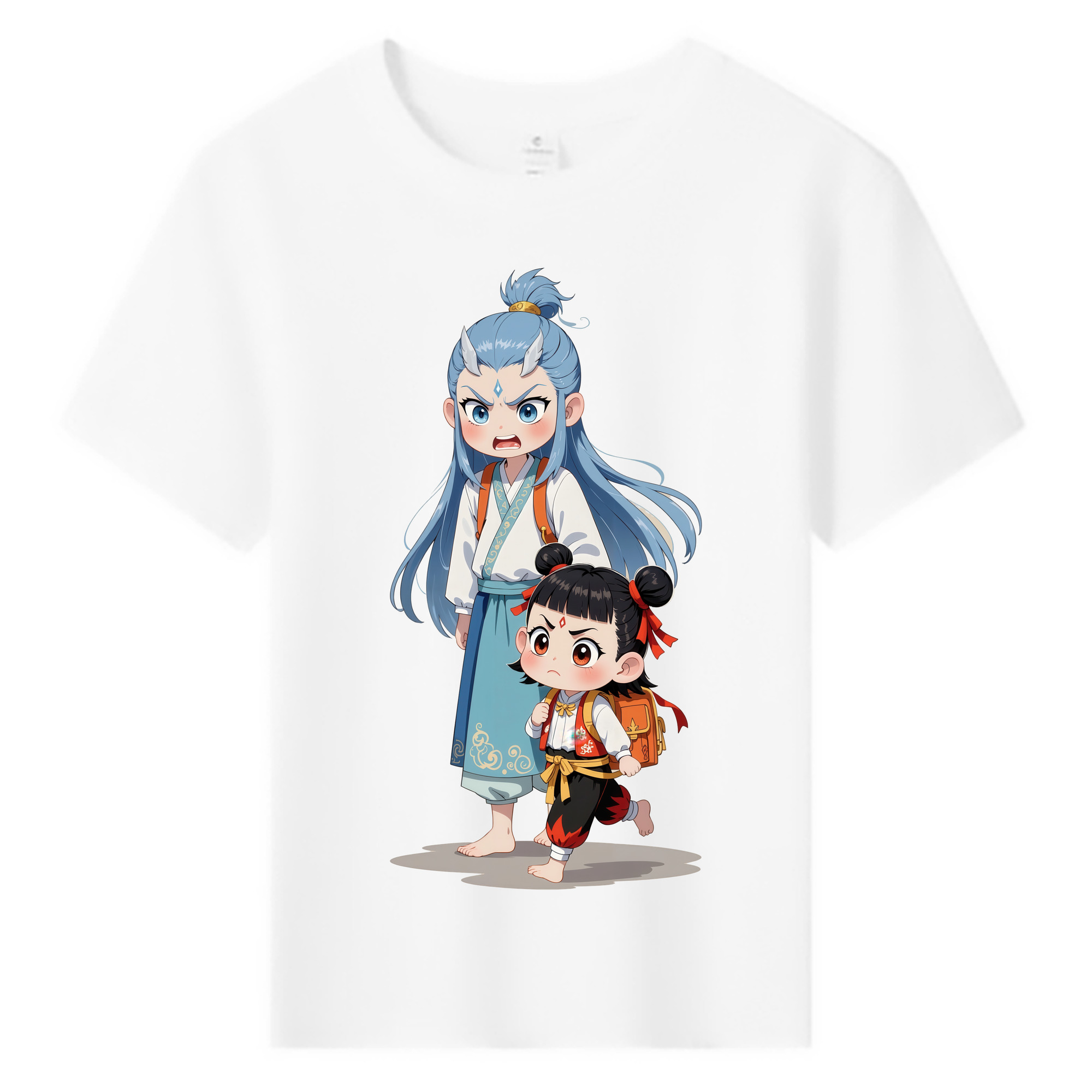 （画像用） Ne Zha 2 ナタ 魔童の大暴れ 綿100％キッズTシャツ（フロントプリント）
