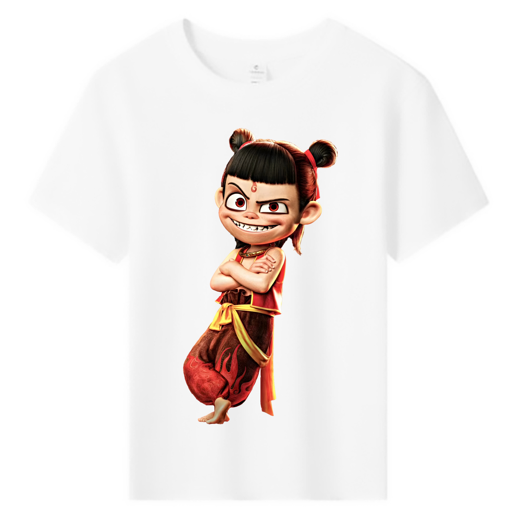 （画像用） Ne Zha 2 ナタ 魔童の大暴れ 綿100％キッズTシャツ（フロントプリント）