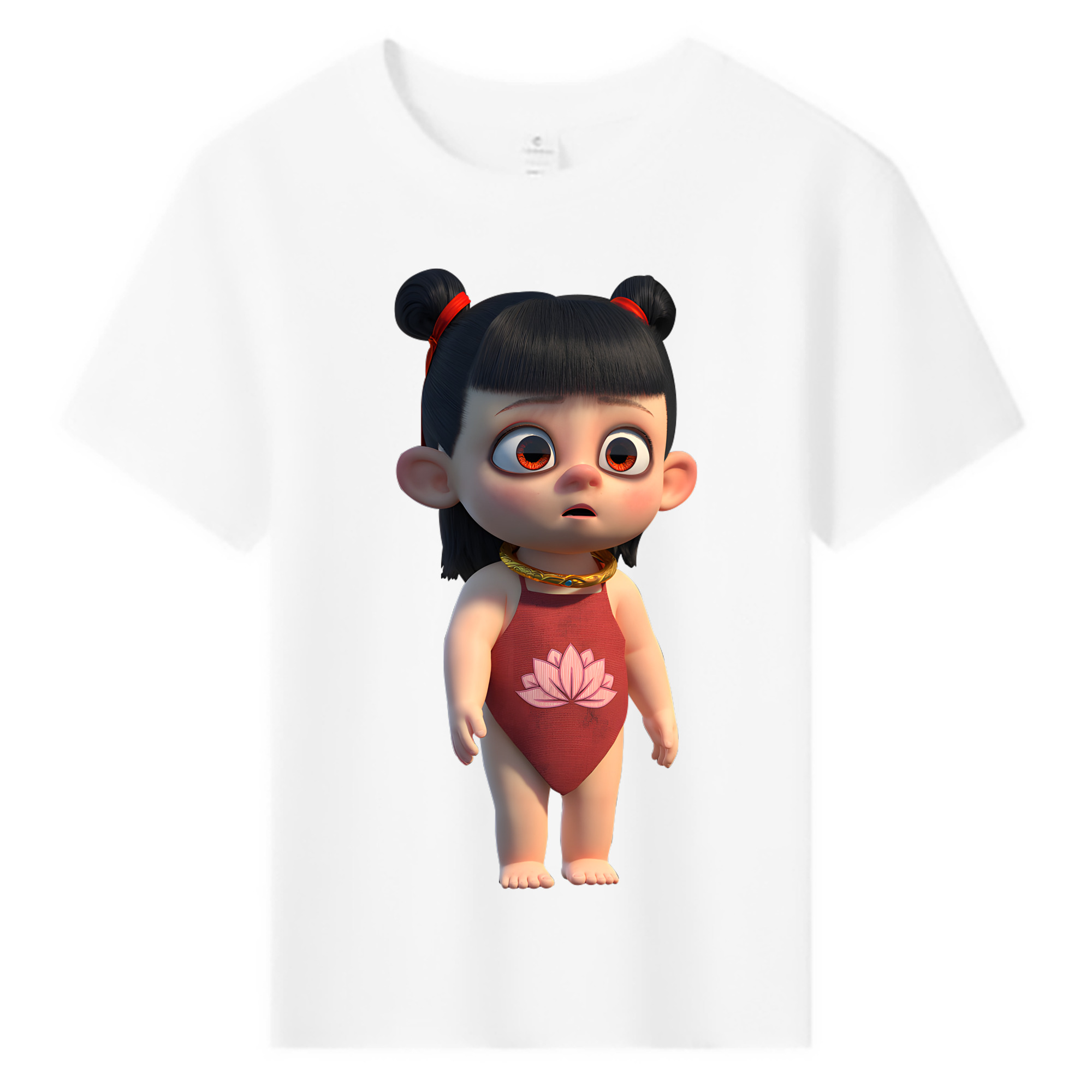 （画像用） Ne Zha 2 ナタ 魔童の大暴れ 綿100％キッズTシャツ（フロントプリント）