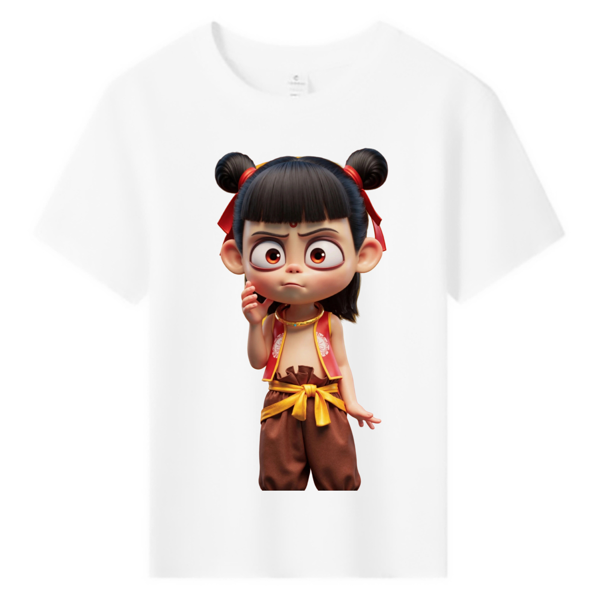 （画像用） Ne Zha 2 ナタ 魔童の大暴れ 綿100％キッズTシャツ（フロントプリント）
