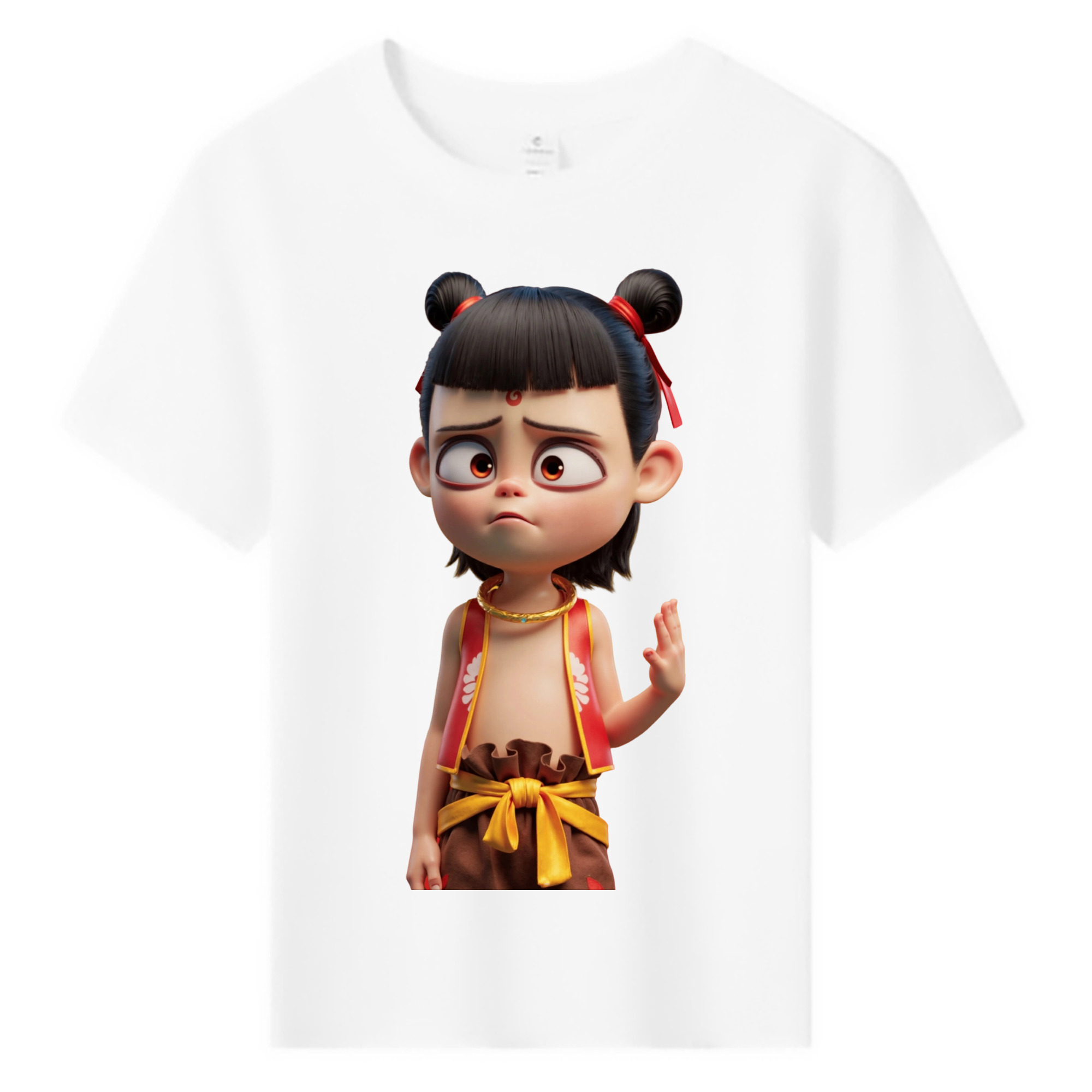（画像用） Ne Zha 2 ナタ 魔童の大暴れ 綿100％キッズTシャツ（フロントプリント）