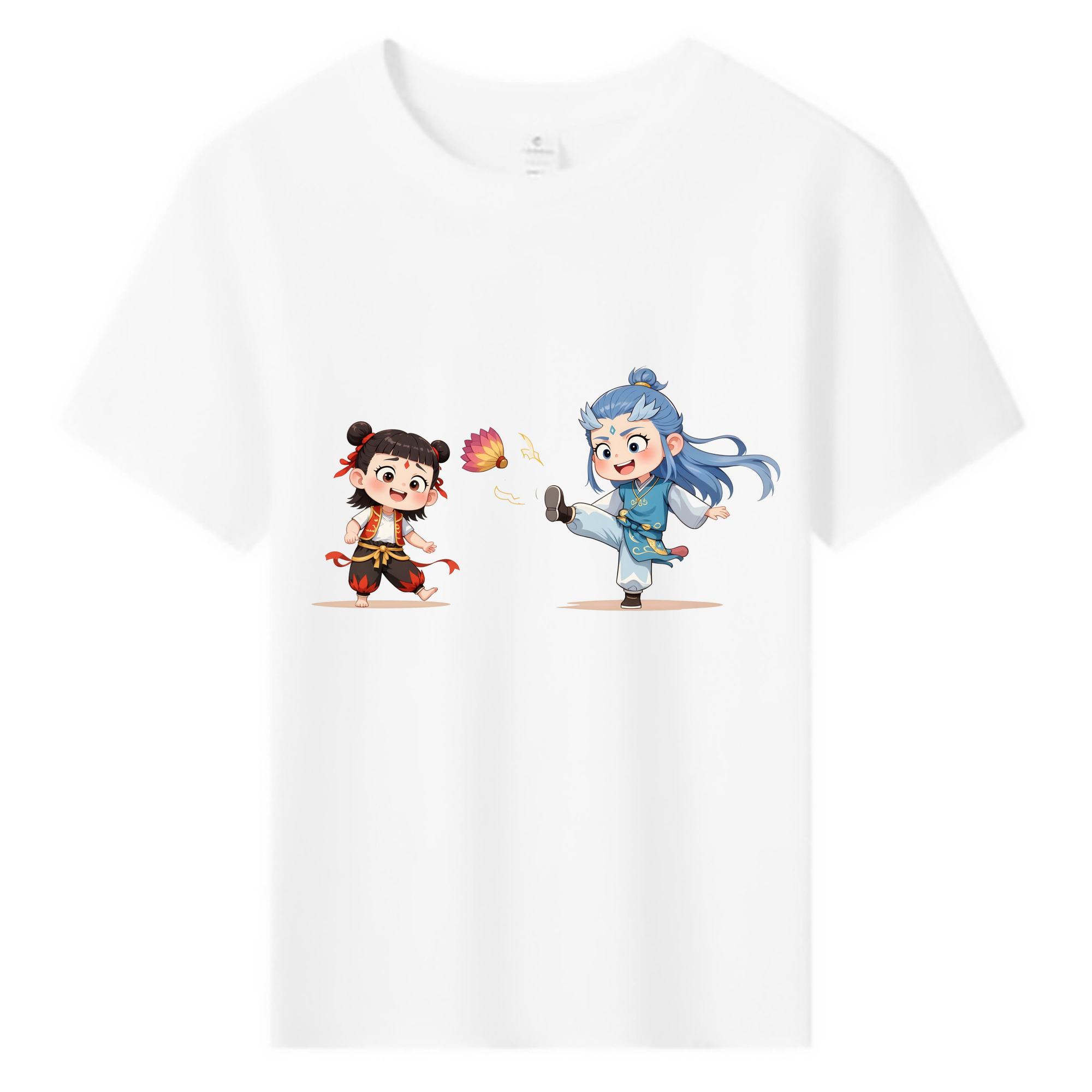 （画像用） Ne Zha 2 ナタ 魔童の大暴れ 綿100％キッズTシャツ（フロントプリント）